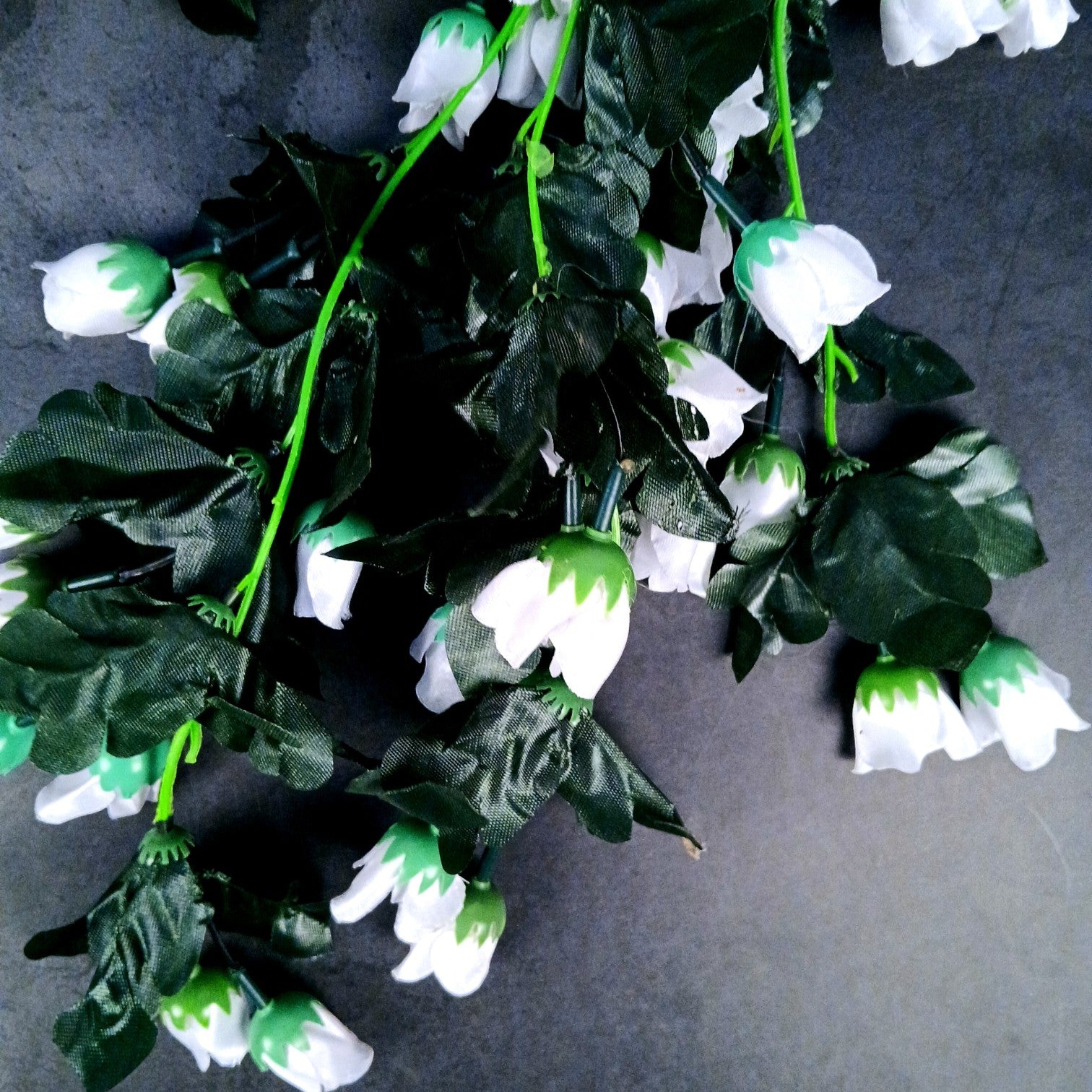 Artificial Hanging Flower for Home Decor | Realistic Hangings for Diwali Decor| Decorative Wall Hanging for Balcony, Garden, Living Room & Office - 31 Inch - Apkamart #Color_White