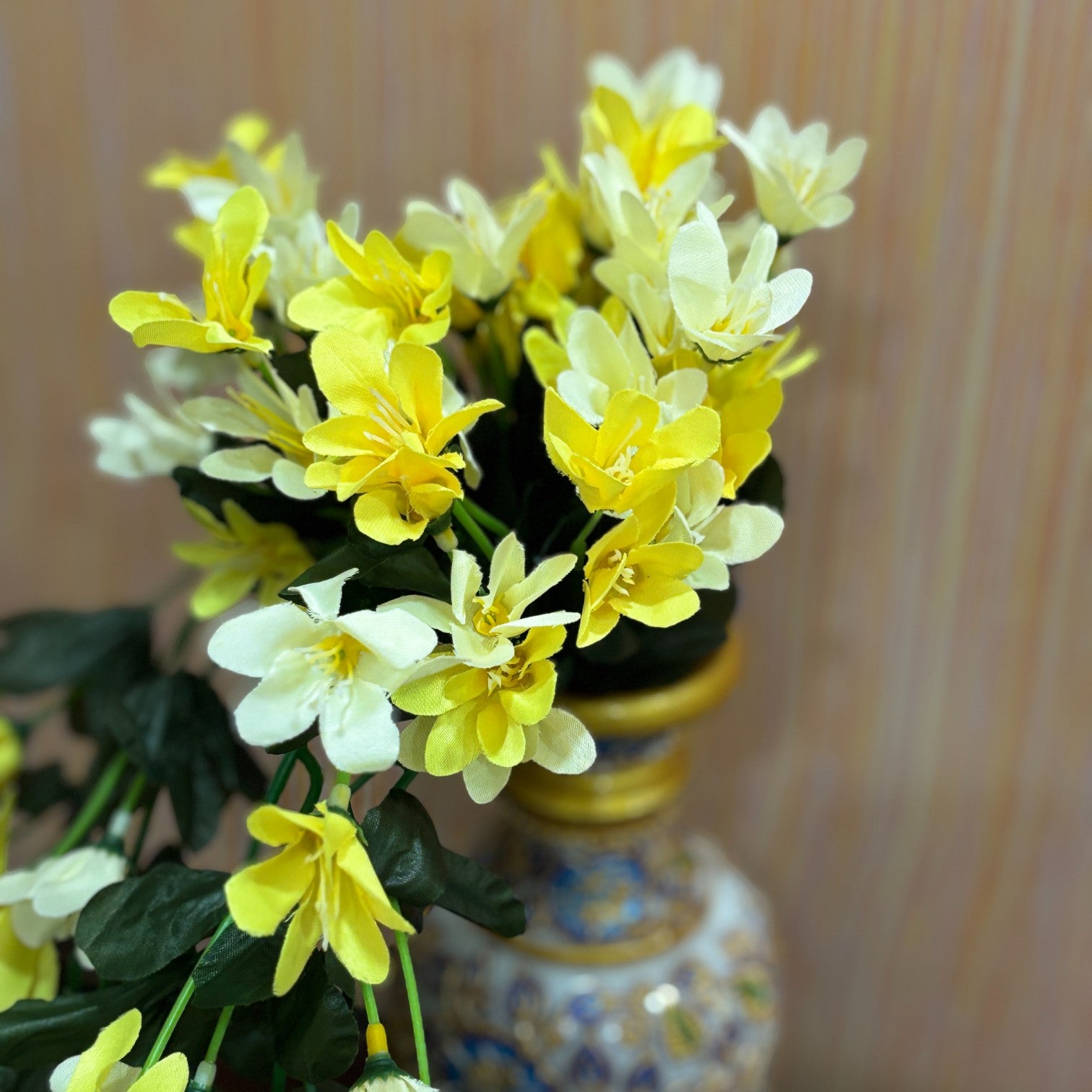 Artificial Hanging Flowers for Decoration | Flower Bunch for Wall, Door, Balcony | Decorative Hanging for Home Décor, Diwali Decoration & Gifting - 27 Inch - Apkamart #Color_Yellow