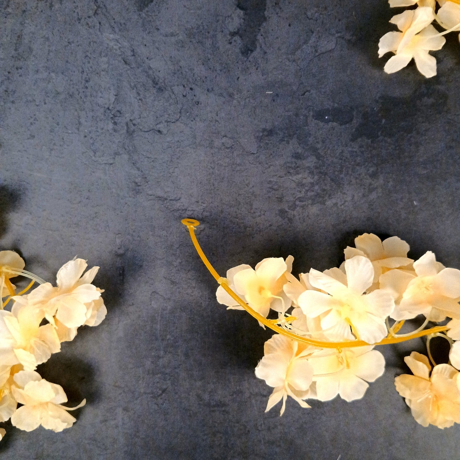 Artificial Hanging Flowers for Wall & Balcony | Faux Decorative Flower Bunch with Vine & Leaf | Perfect for Home Decor, Festive Styling & Housewarming Gifts - 68 Inch - Apkamart #Color_Cream