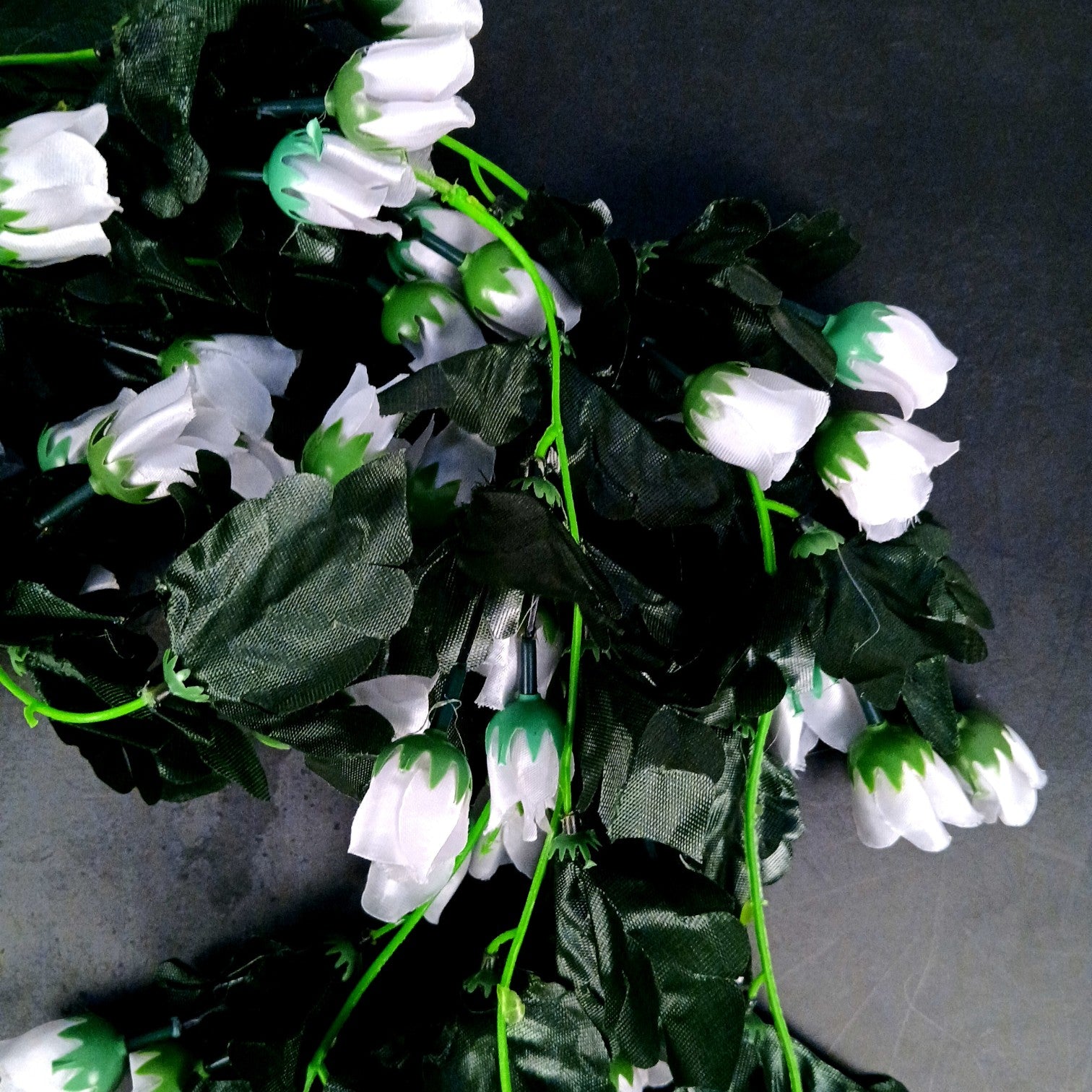 Artificial Hanging Flower for Home Decor | Realistic Hangings for Diwali Decor| Decorative Wall Hanging for Balcony, Garden, Living Room & Office - 31 Inch - Apkamart #Color_White