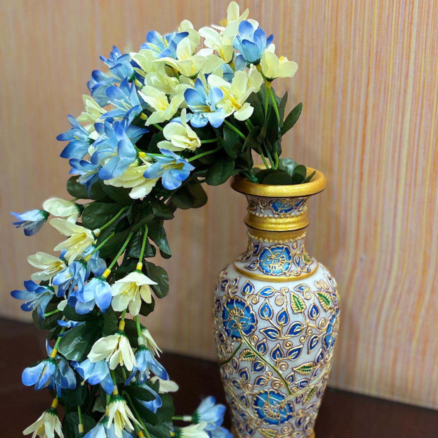 Artificial Hanging Flowers for Decoration | Flower Bunch for Wall, Door, Balcony | Decorative Hanging for Home Décor, Diwali Decoration & Gifting - 27 Inch - Apkamart #Color_Blue