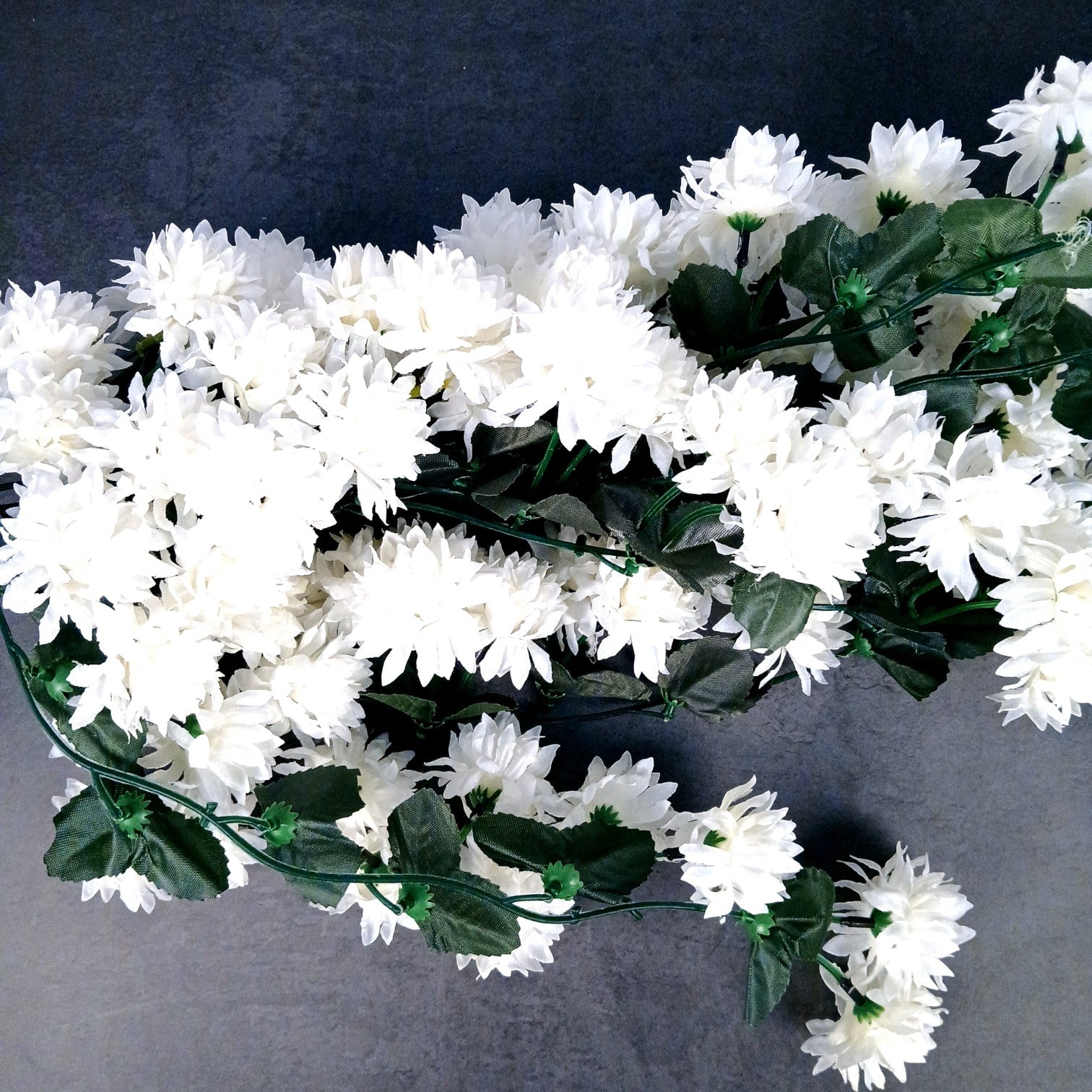 Artificial Hanging Flower for Home Decor | Decorative Wall Hanging | Balcony Garden Indoor Outdoor Decorative Hanging Plant for Living Room Bedroom Office - 37 Inch - Apkamart #Color_White