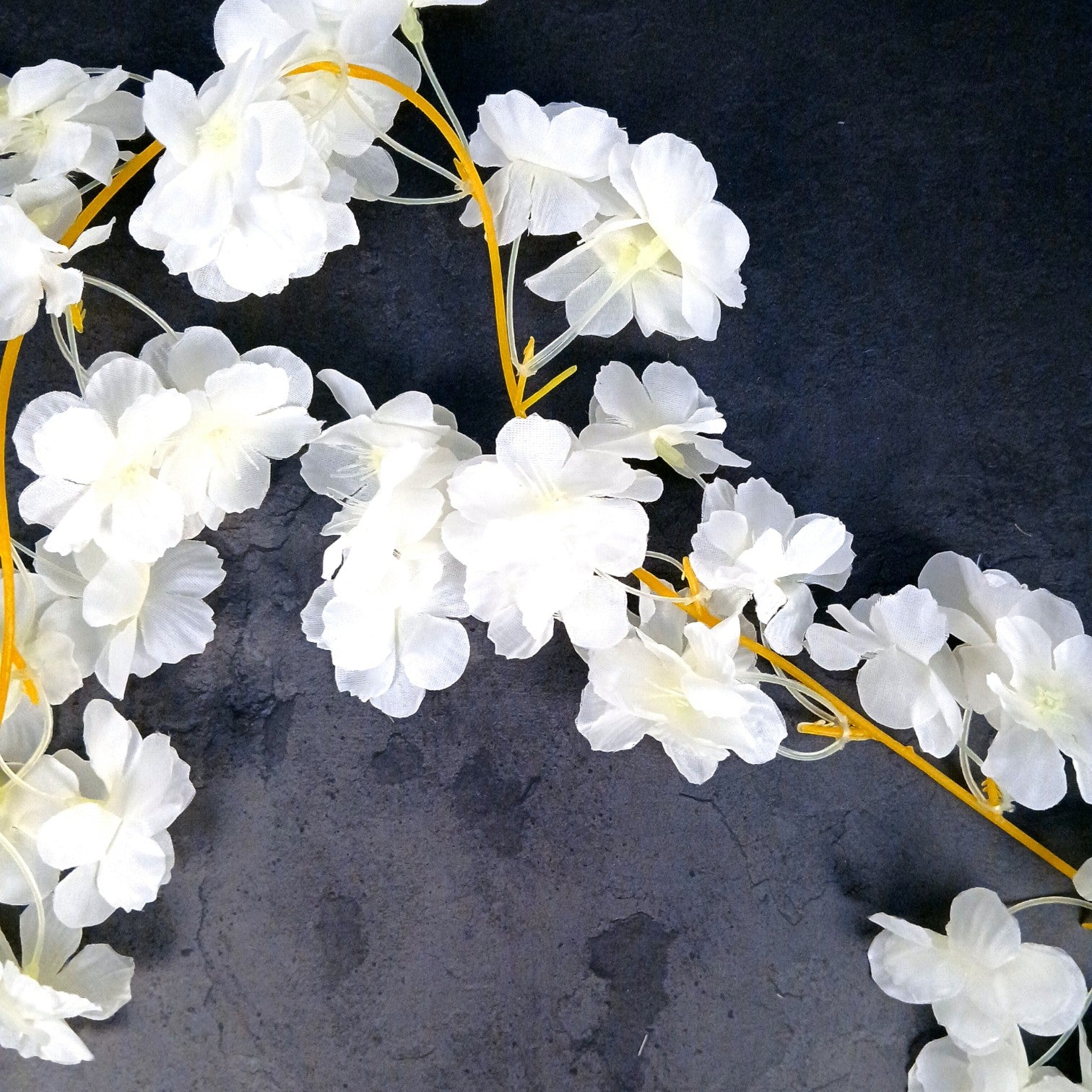 Decorative Hanging Flower Bunch | Faux Artificial Flowers with Vine & Leaf for Balcony, Wall & Office | Long-Lasting Flowers for Diwali & Festive Decoration - 68 Inch - Apkamart #Color_White