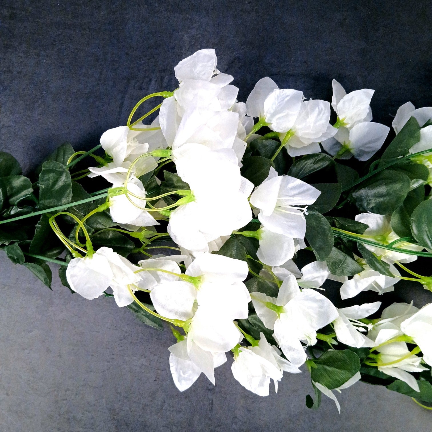 Artificial Hanging Flower for Home Decor | Hanging Flower | Decorative Wall Hanging Floral Bunch for Balcony, Garden & Living Room - 27 Inch - Apkamart #Color_White