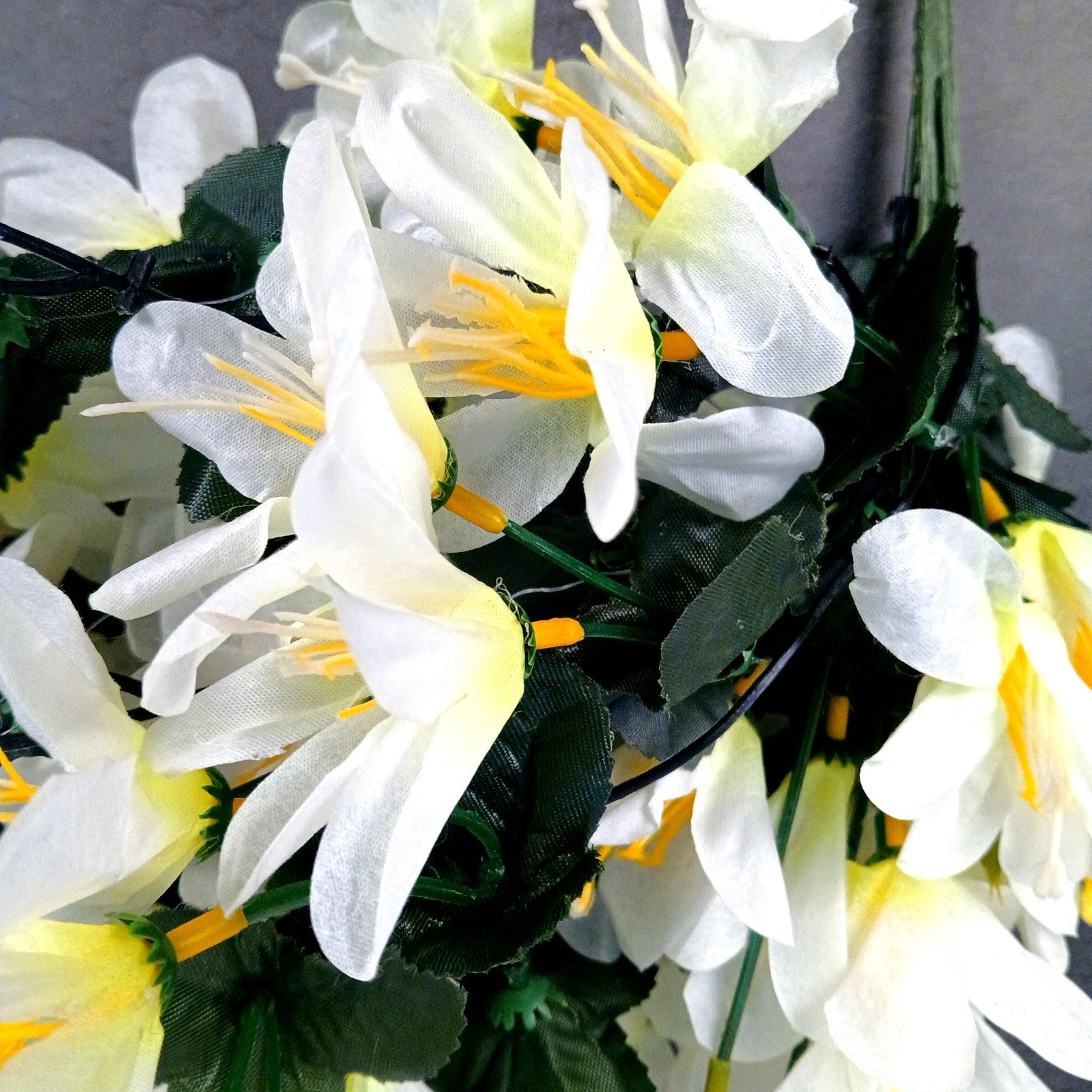 Artificial Hanging Flower for Home Decor | Realistic Hanging Flower | Decorative Wall Hanging Floral Bunch for Festive Decor, Home Decor, Balcony, Living Room - 34 Inch - Apkamart #Color_White