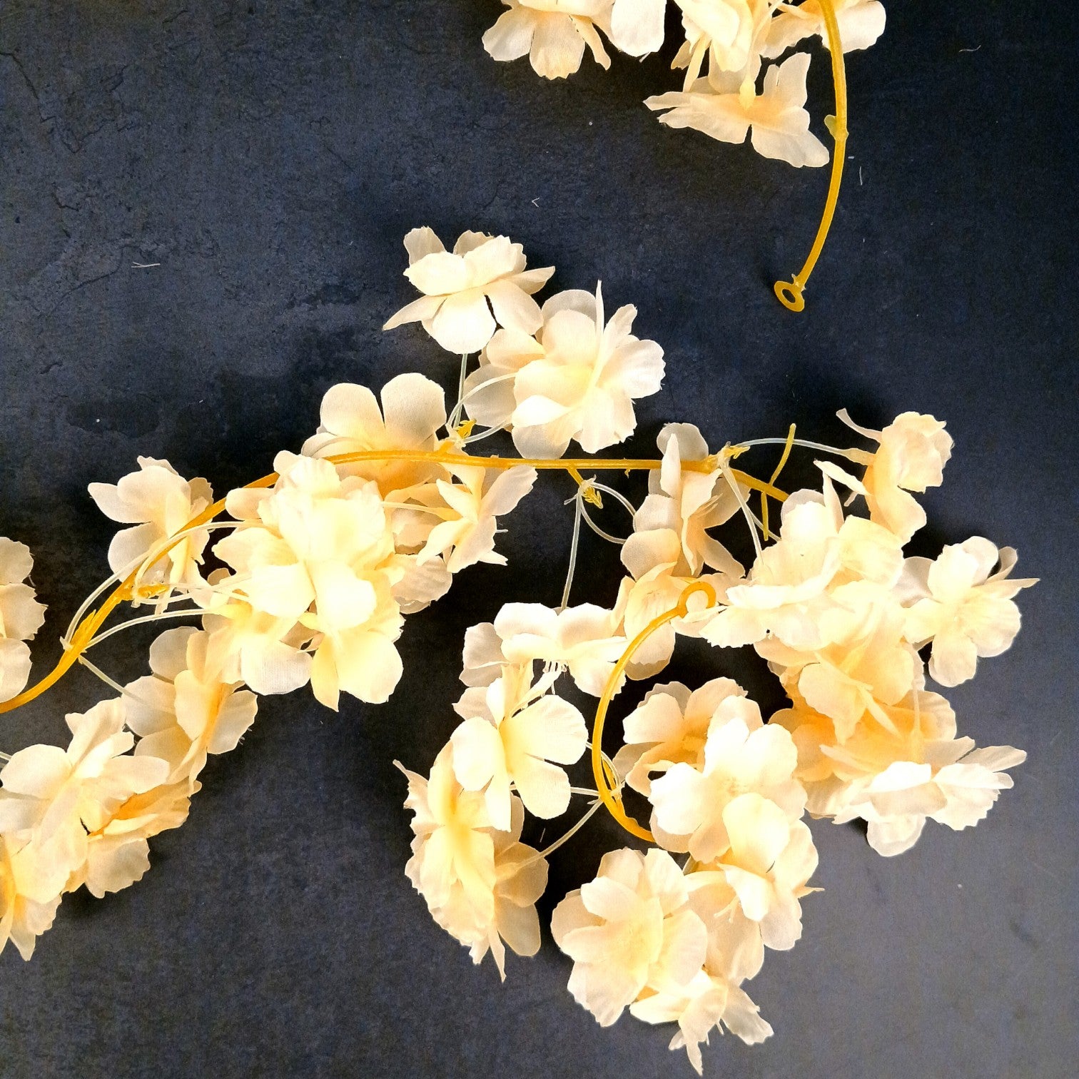 Artificial Hanging Flowers for Wall & Balcony | Faux Decorative Flower Bunch with Vine & Leaf | Perfect for Home Decor, Festive Styling & Housewarming Gifts - 68 Inch - Apkamart #Color_Cream