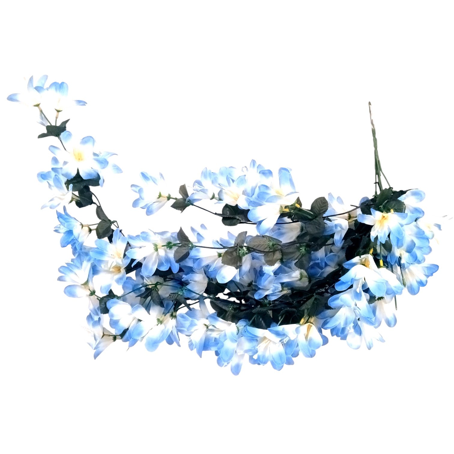 Artificial Hanging Flowers for Decoration | Flower Bunch for Wall, Door, Balcony | Decorative Hanging for Home Décor, Diwali Decoration & Gifting - 27 Inch - Apkamart #Color_Blue