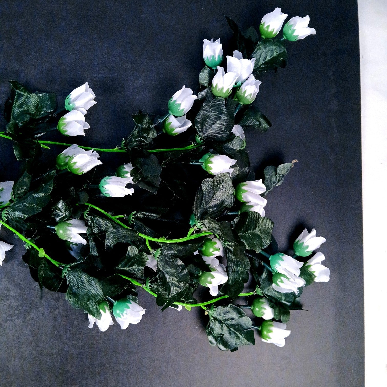 Artificial Hanging Flower for Home Decor | Realistic Hangings for Diwali Decor| Decorative Wall Hanging for Balcony, Garden, Living Room & Office - 31 Inch - Apkamart #Color_White