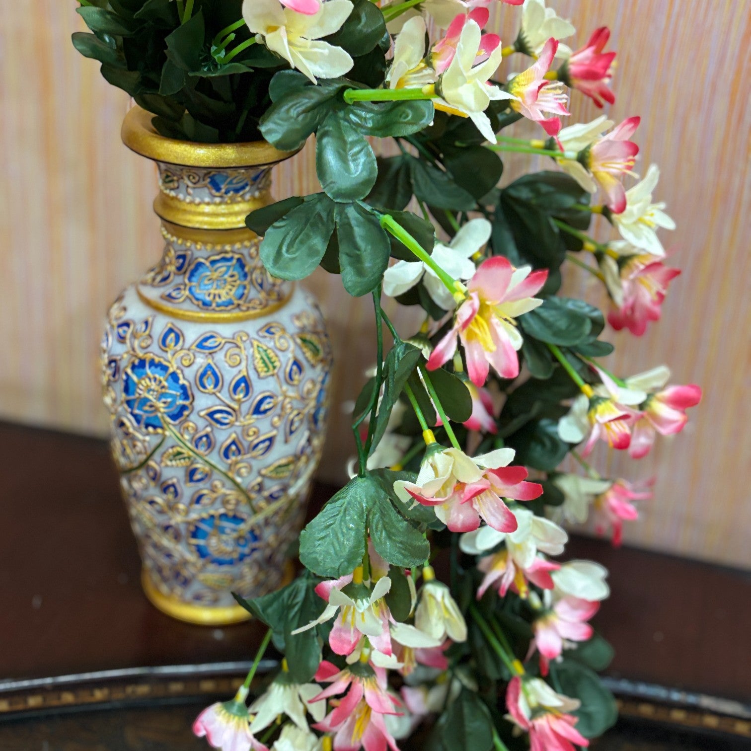 Artificial Hanging Flowers for Decoration | Flower Bunch for Wall, Door, Balcony | Decorative Hanging for Home Décor, Diwali Decoration & Gifting - 27 Inch - Apkamart #Color_Pink