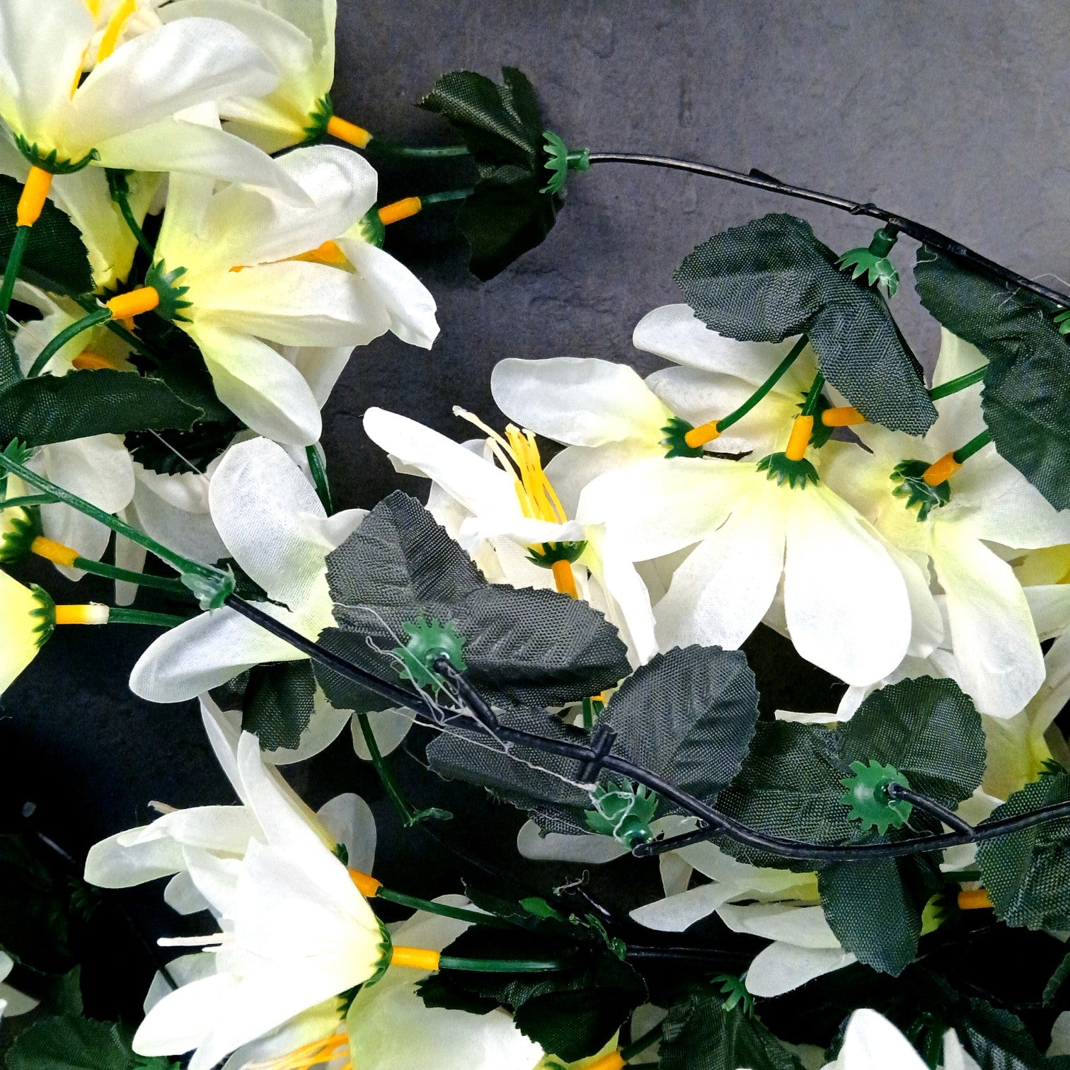 Artificial Hanging Flower for Home Decor | Realistic Hanging Flower | Decorative Wall Hanging Floral Bunch for Festive Decor, Home Decor, Balcony, Living Room - 34 Inch - Apkamart #Color_White