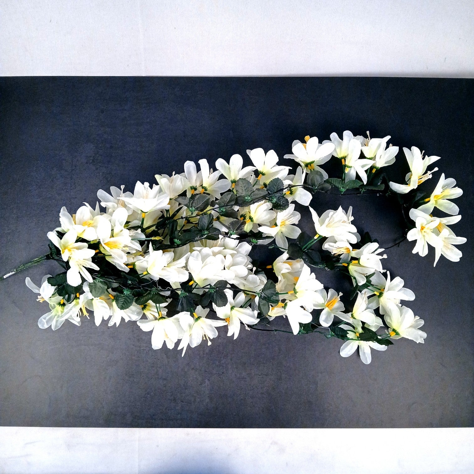 Artificial Hanging Flower for Home Decor | Realistic Hanging Flower | Decorative Wall Hanging Floral Bunch for Festive Decor, Home Decor, Balcony, Living Room - 34 Inch - Apkamart #Color_White