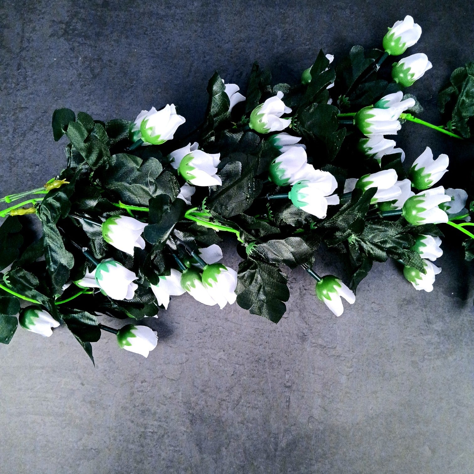 Artificial Hanging Flower for Home Decor | Realistic Hangings for Diwali Decor| Decorative Wall Hanging for Balcony, Garden, Living Room & Office - 31 Inch - Apkamart #Color_White