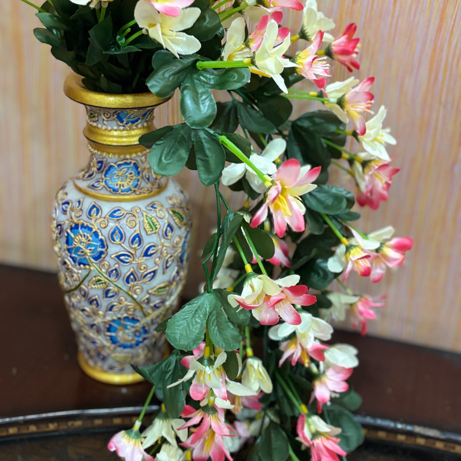 Artificial Hanging Flowers for Decoration | Flower Bunch for Wall, Door, Balcony | Decorative Hanging for Home Décor, Diwali Decoration & Gifting - 27 Inch - Apkamart #Color_Pink