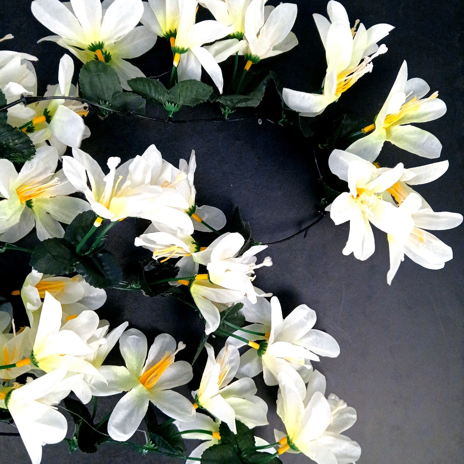 Artificial Hanging Flower for Home Decor | Realistic Hanging Flower | Decorative Wall Hanging Floral Bunch for Festive Decor, Home Decor, Balcony, Living Room - 34 Inch - Apkamart #Color_White