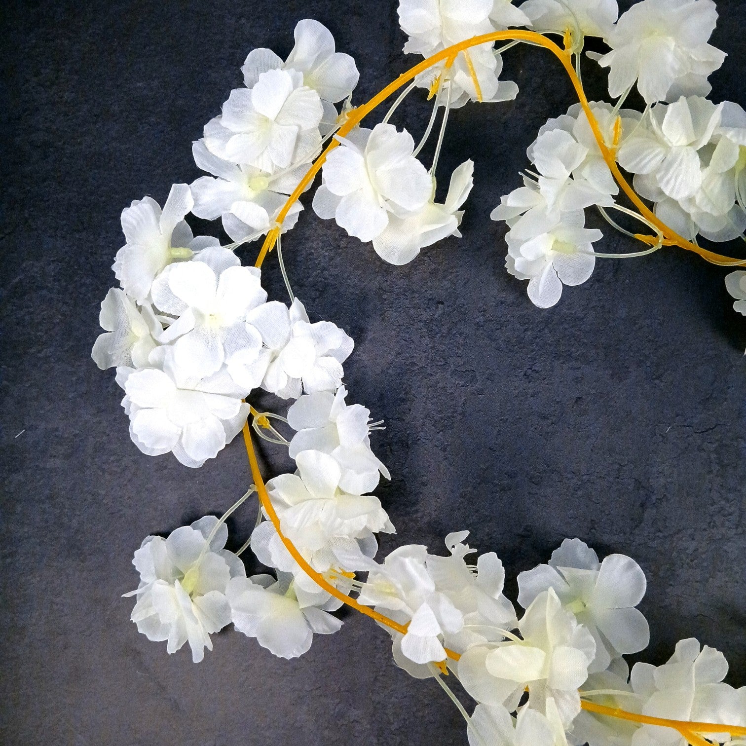 Decorative Hanging Flower Bunch | Faux Artificial Flowers with Vine & Leaf for Balcony, Wall & Office | Long-Lasting Flowers for Diwali & Festive Decoration - 68 Inch - Apkamart #Color_White