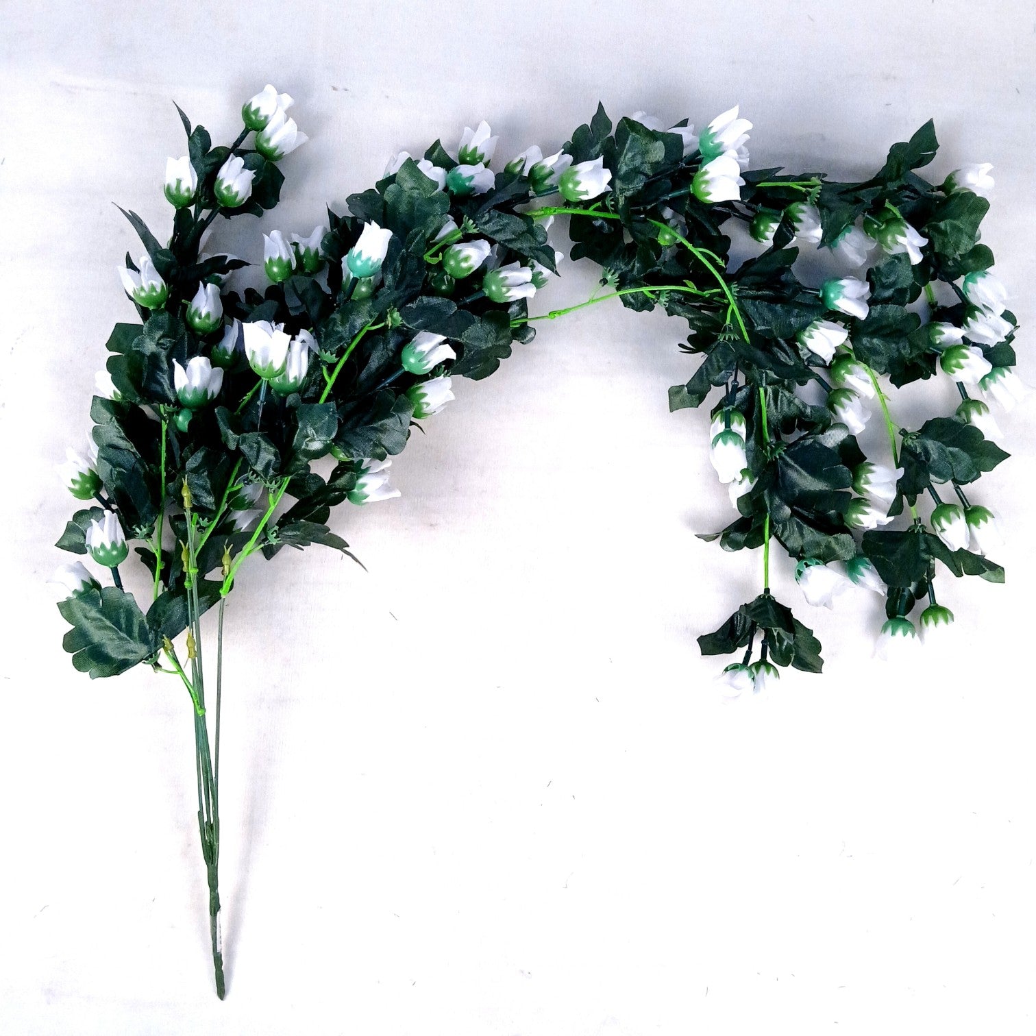Artificial Hanging Flower for Home Decor | Realistic Hangings for Diwali Decor| Decorative Wall Hanging for Balcony, Garden, Living Room & Office - 31 Inch - Apkamart #Color_White