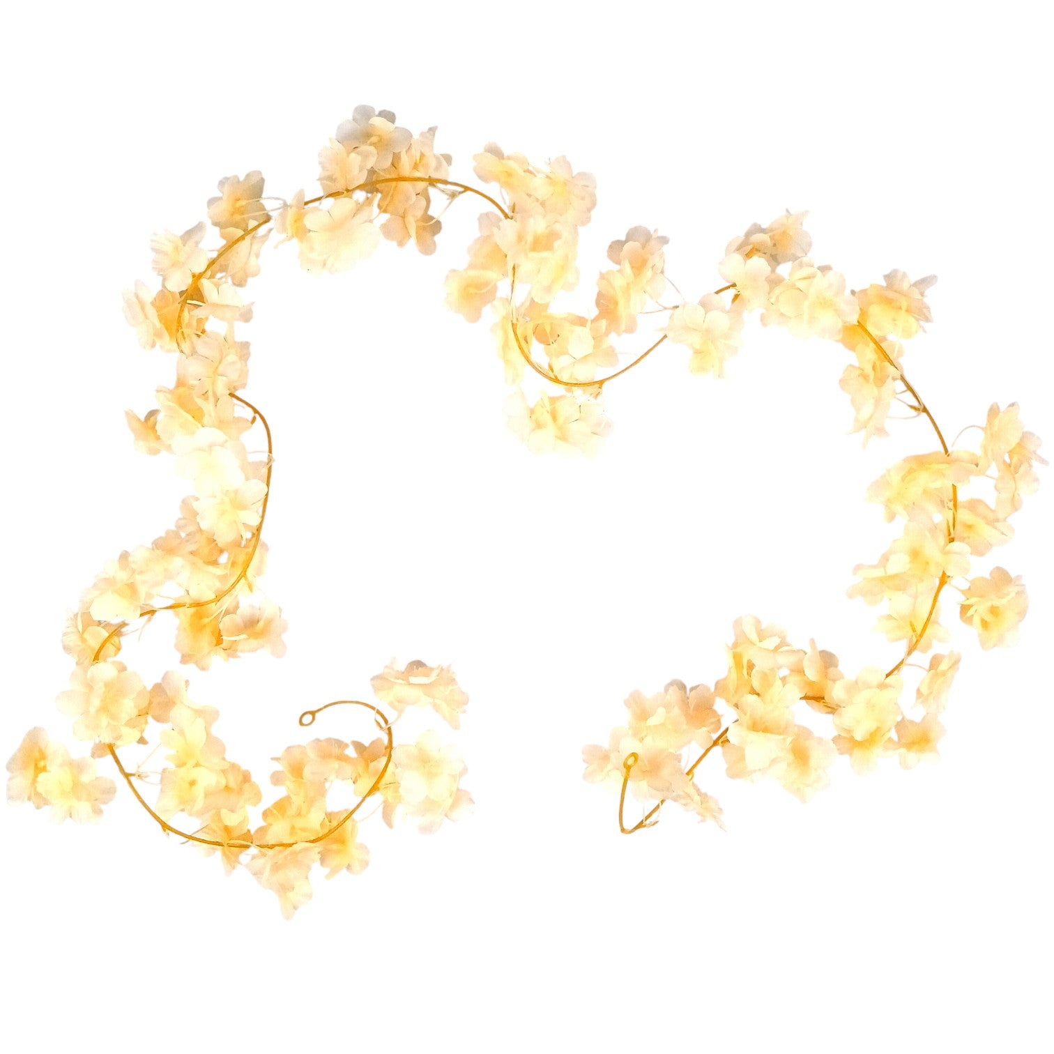 Artificial Hanging Flowers for Wall & Balcony | Faux Decorative Flower Bunch with Vine & Leaf | Perfect for Home Decor, Festive Styling & Housewarming Gifts - 68 Inch - Apkamart #Color_Cream