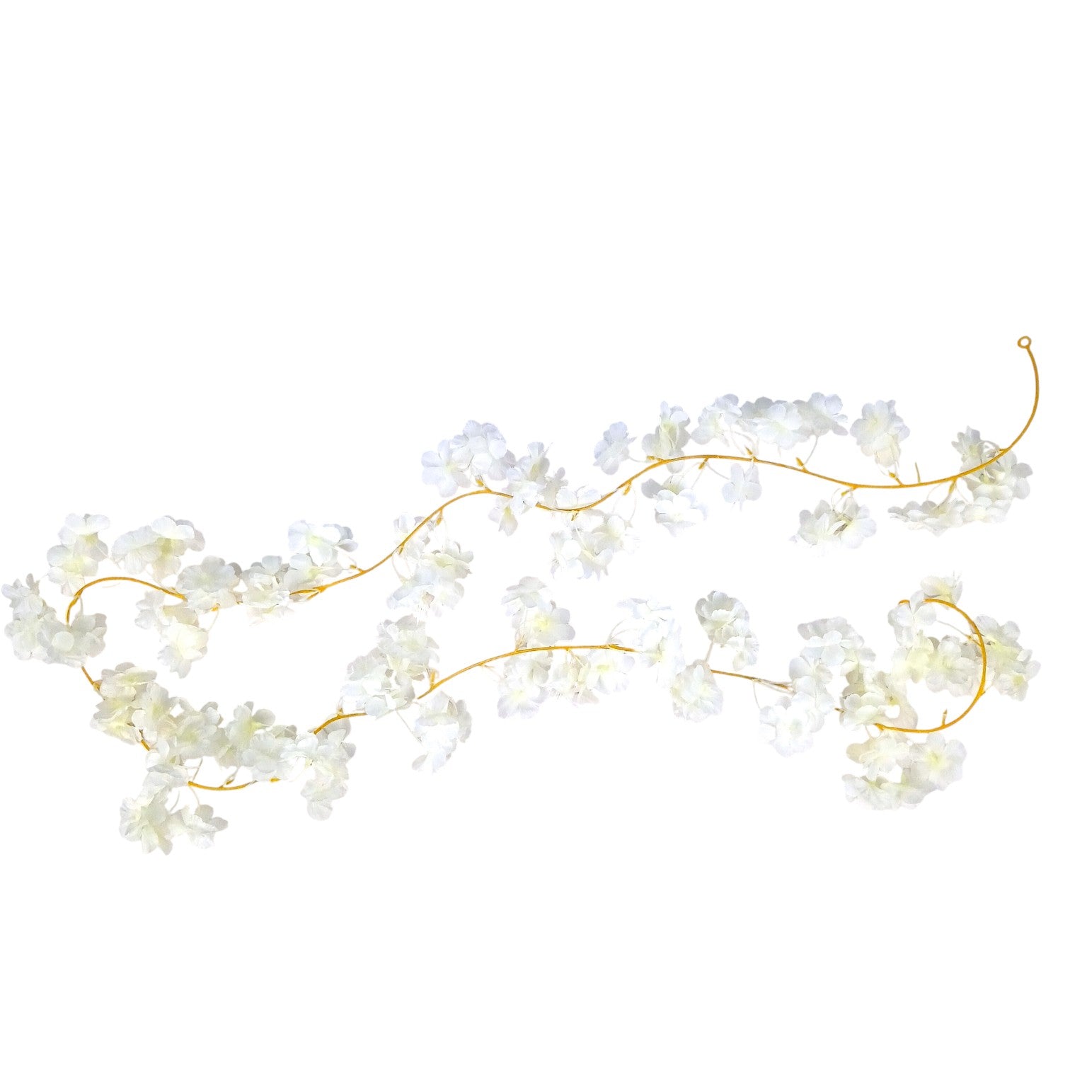Decorative Hanging Flower Bunch | Faux Artificial Flowers with Vine & Leaf for Balcony, Wall & Office | Long-Lasting Flowers for Diwali & Festive Decoration - 68 Inch - Apkamart #Color_White