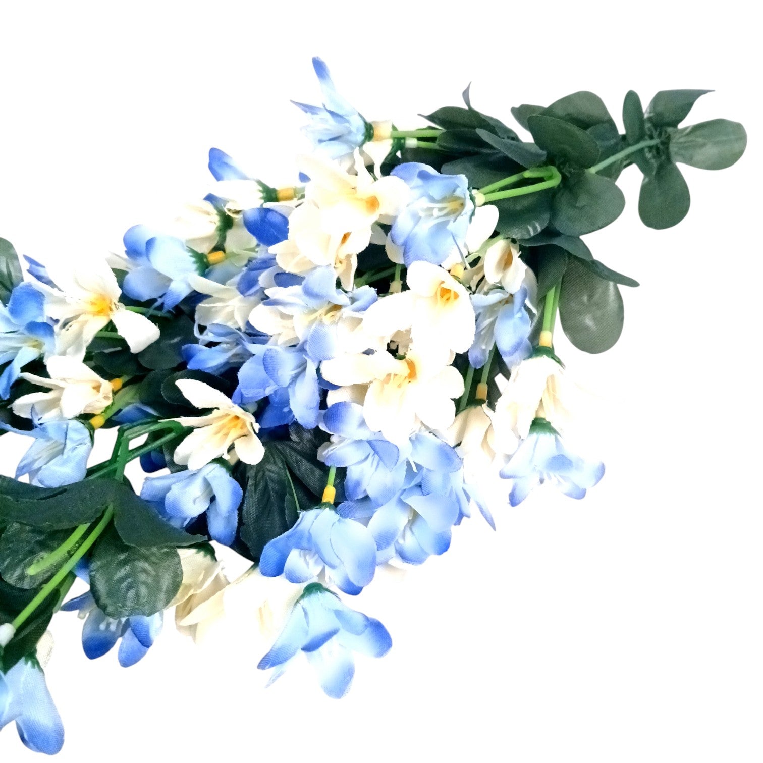 Artificial Hanging Flower for Home Decor | Realistic Hanging Flower | Decorative Wall Hanging Floral Bunch for Diwali Decor ,Balcony , Garden & Living Room Decor - 34 Inch - Apkamart #Color_Blue