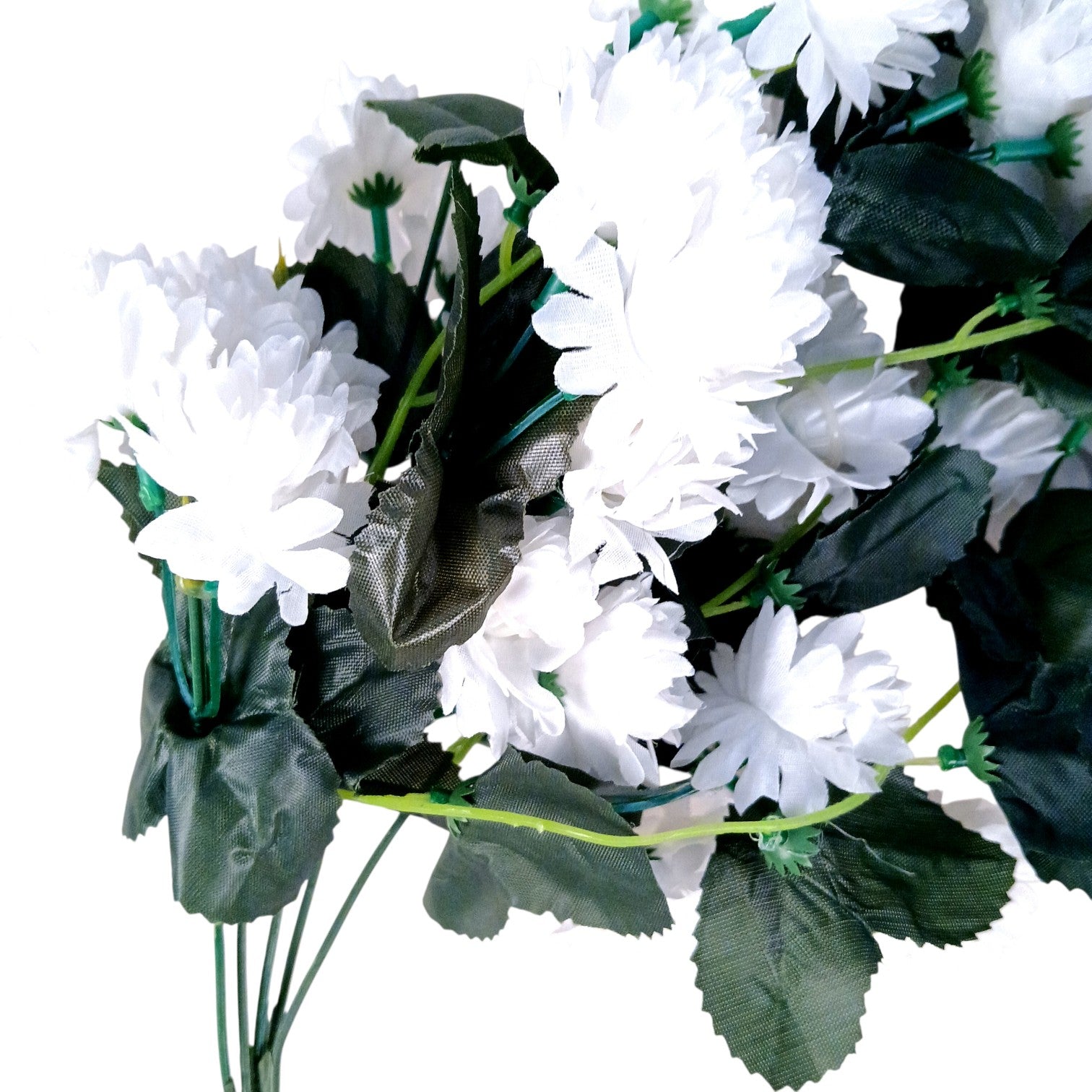 Hanging Bunch of Flowers | Faux Flower Vine with Leaves | Decorative Artificial Flower for Balcony, Living Room, Home Decor & Festive Diwali Decoration - 30 Inch - Apkamart #Color_White
