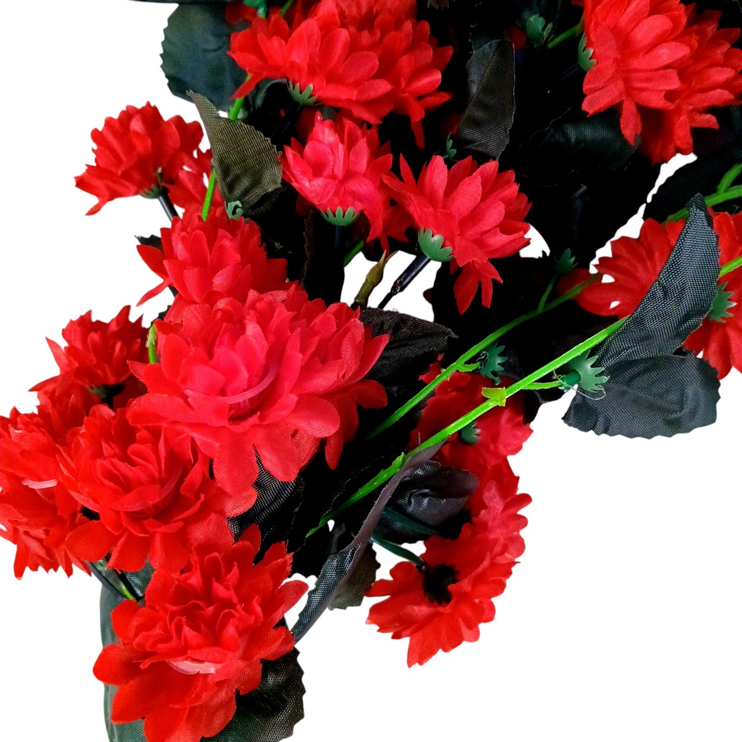 Artificial Hanging Flower Bunch | Faux Vine Flower Arrangement for Balcony, Living Room, Flower Pots & Stands | Artificial Leaf & Flower Bunch for Home Decor - 30 Inch - Apkamart #Color_Red