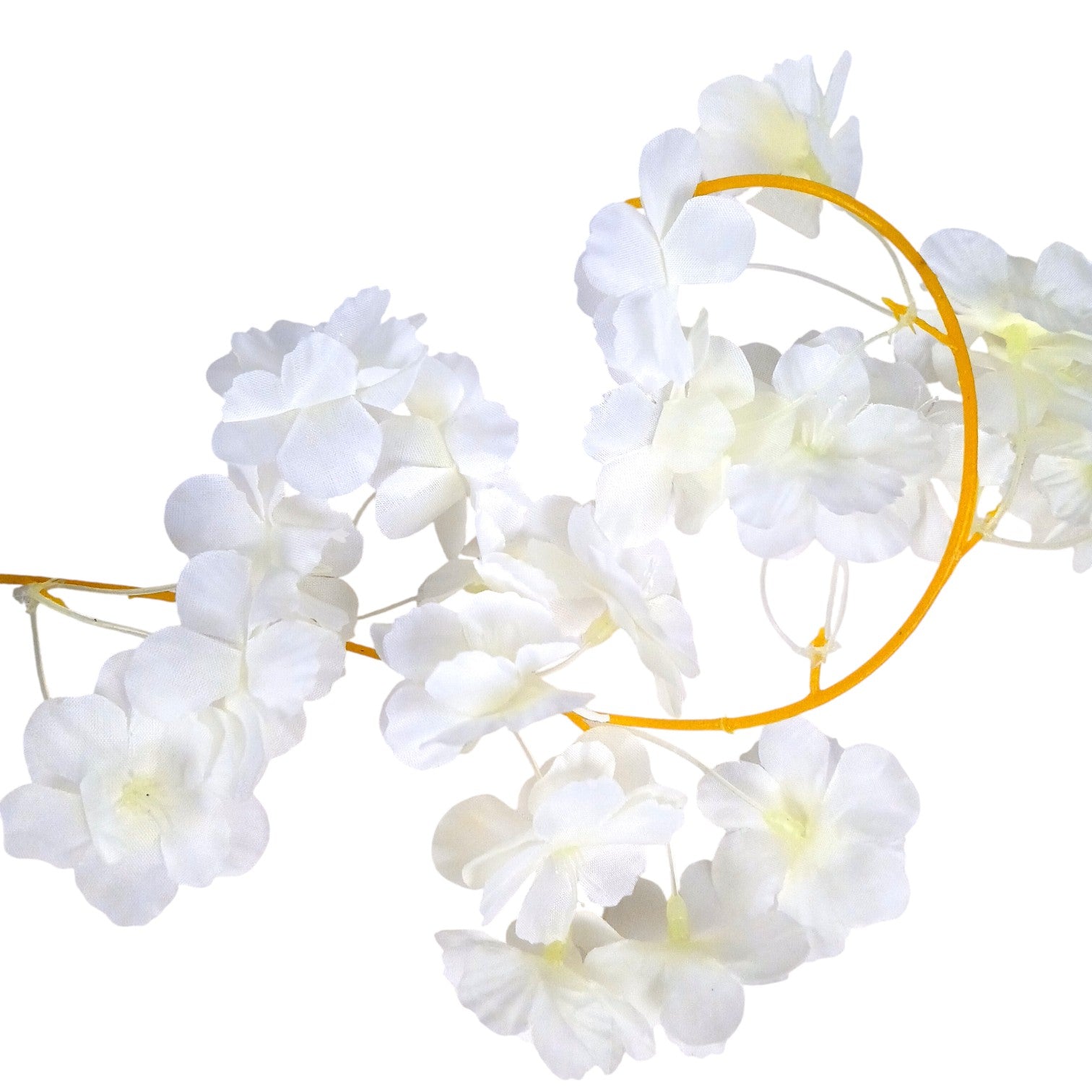 Decorative Hanging Flower Bunch | Faux Artificial Flowers with Vine & Leaf for Balcony, Wall & Office | Long-Lasting Flowers for Diwali & Festive Decoration - 68 Inch - Apkamart #Color_White