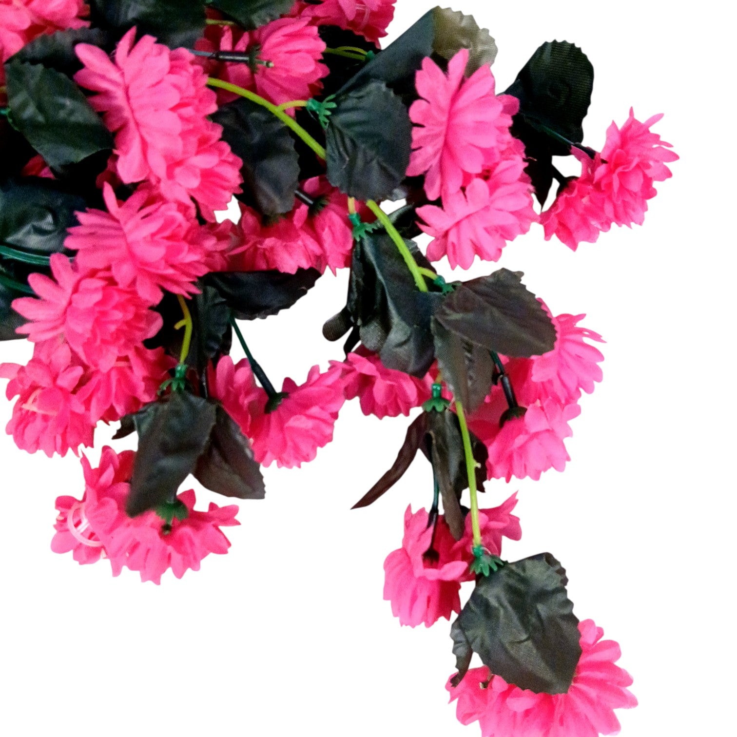 Hanging Bunch of Flowers | Faux Flower Vine with Leaves | Decorative Artificial Flower for Balcony, Living Room, Home Decor & Festive Diwali Decoration - 30 Inch - Apkamart #Color_Pink