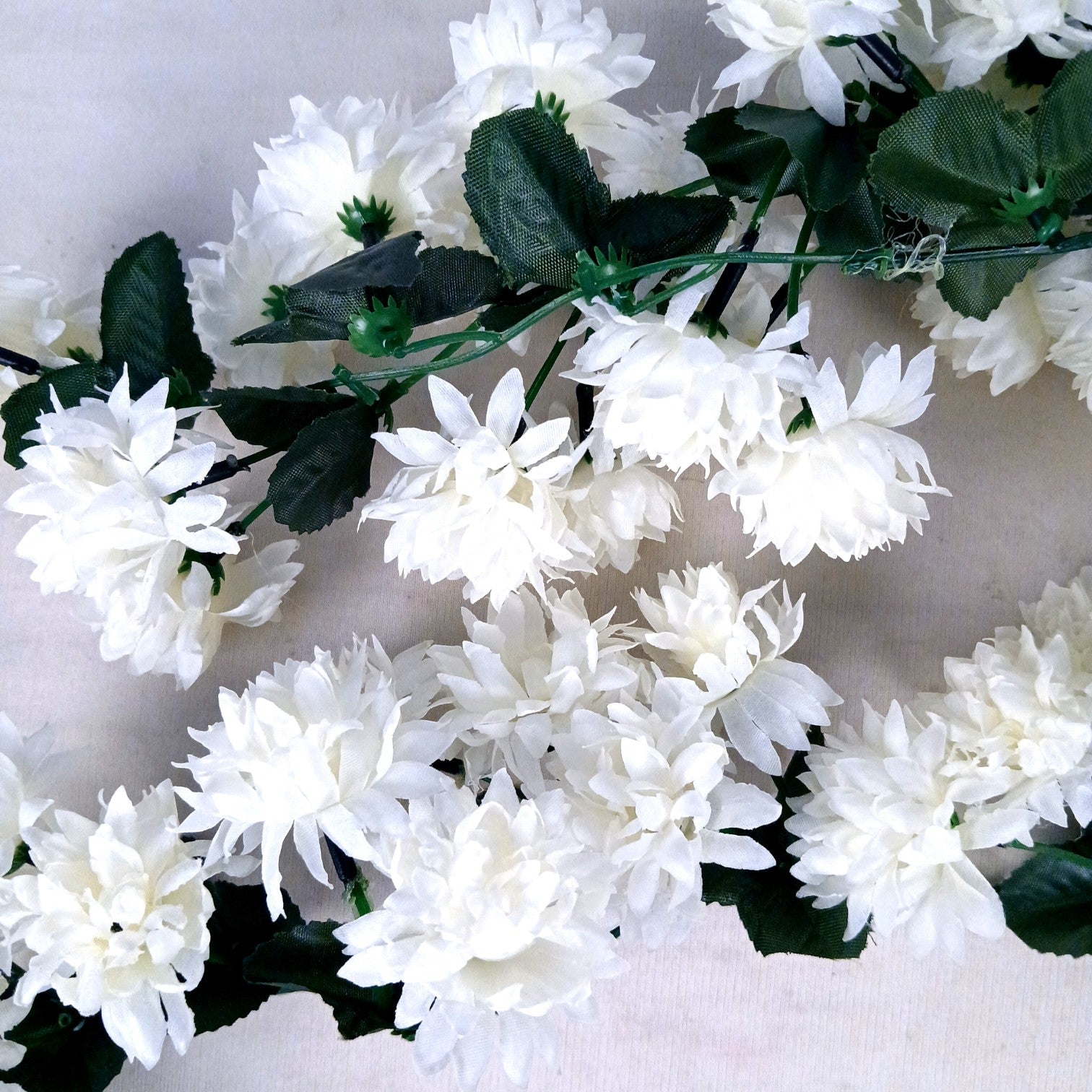 Artificial Hanging Flower for Home Decor | Decorative Wall Hanging | Balcony Garden Indoor Outdoor Decorative Hanging Plant for Living Room Bedroom Office - 37 Inch - Apkamart #Color_White