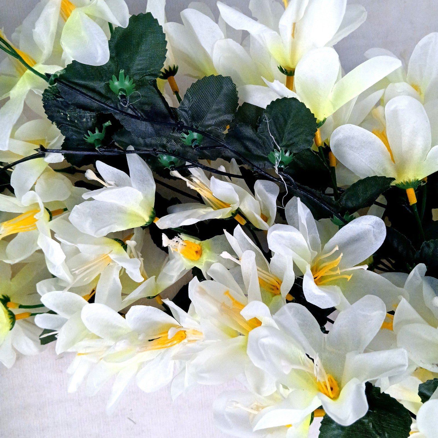 Artificial Hanging Flower for Home Decor | Realistic Hanging Flower | Decorative Wall Hanging Floral Bunch for Festive Decor, Home Decor, Balcony, Living Room - 34 Inch - Apkamart #Color_White