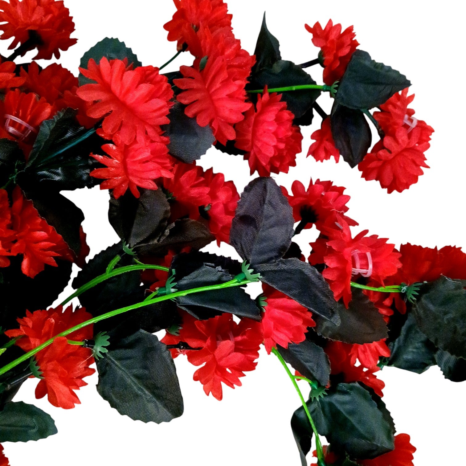 Artificial Hanging Flower Bunch | Faux Vine Flower Arrangement for Balcony, Living Room, Flower Pots & Stands | Artificial Leaf & Flower Bunch for Home Decor - 30 Inch - Apkamart #Color_Red