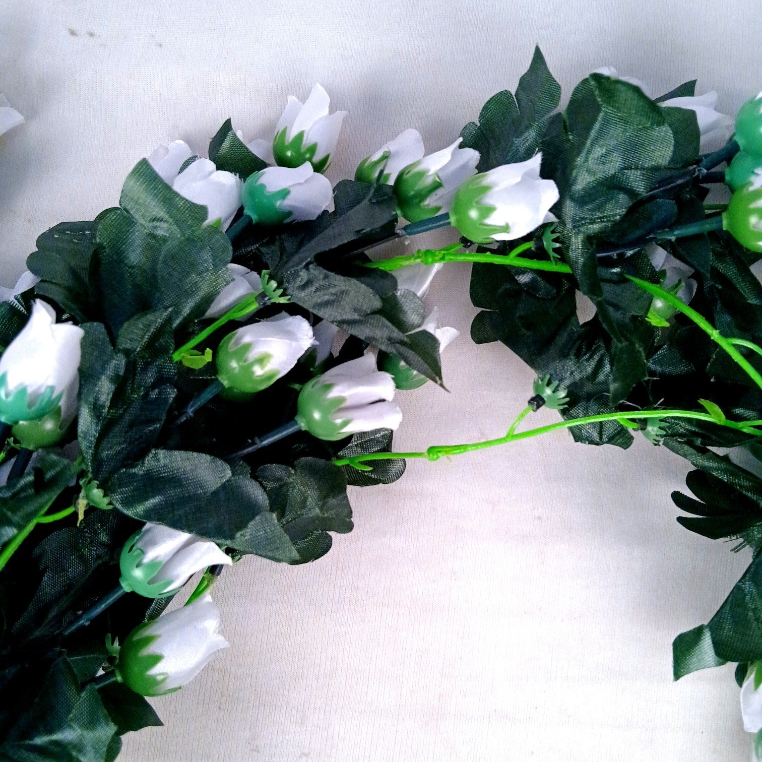 Artificial Hanging Flower for Home Decor | Realistic Hangings for Diwali Decor| Decorative Wall Hanging for Balcony, Garden, Living Room & Office - 31 Inch - Apkamart #Color_White