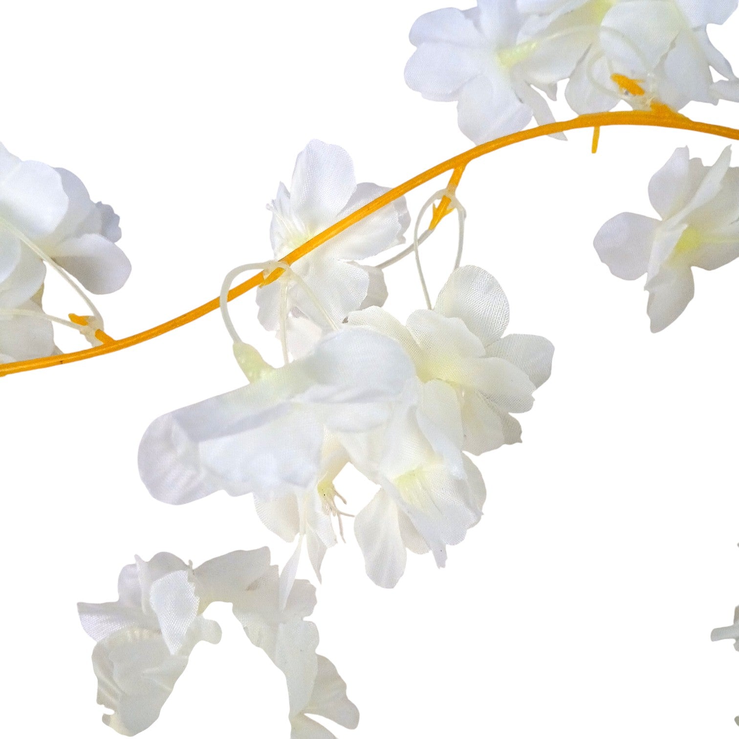 Decorative Hanging Flower Bunch | Faux Artificial Flowers with Vine & Leaf for Balcony, Wall & Office | Long-Lasting Flowers for Diwali & Festive Decoration - 68 Inch - Apkamart #Color_White