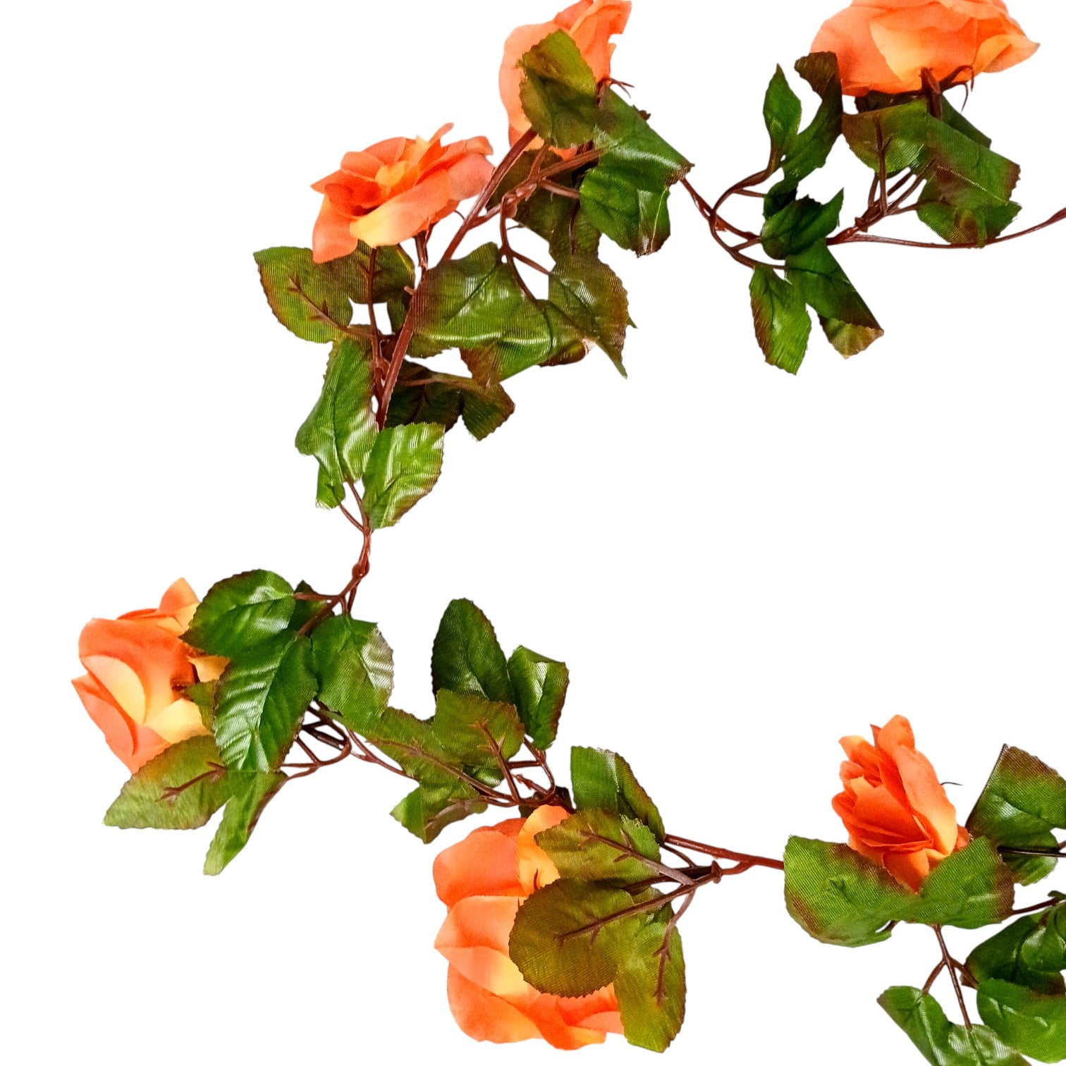 Hanging Artificial Flower Bunch for Home & Balcony | Faux Vine Flower for Wall, Pots & Stands | Decorative Artificial Flowers for Diwali, Festive Decor - 83 Inch - Apkamart #Color_Orange