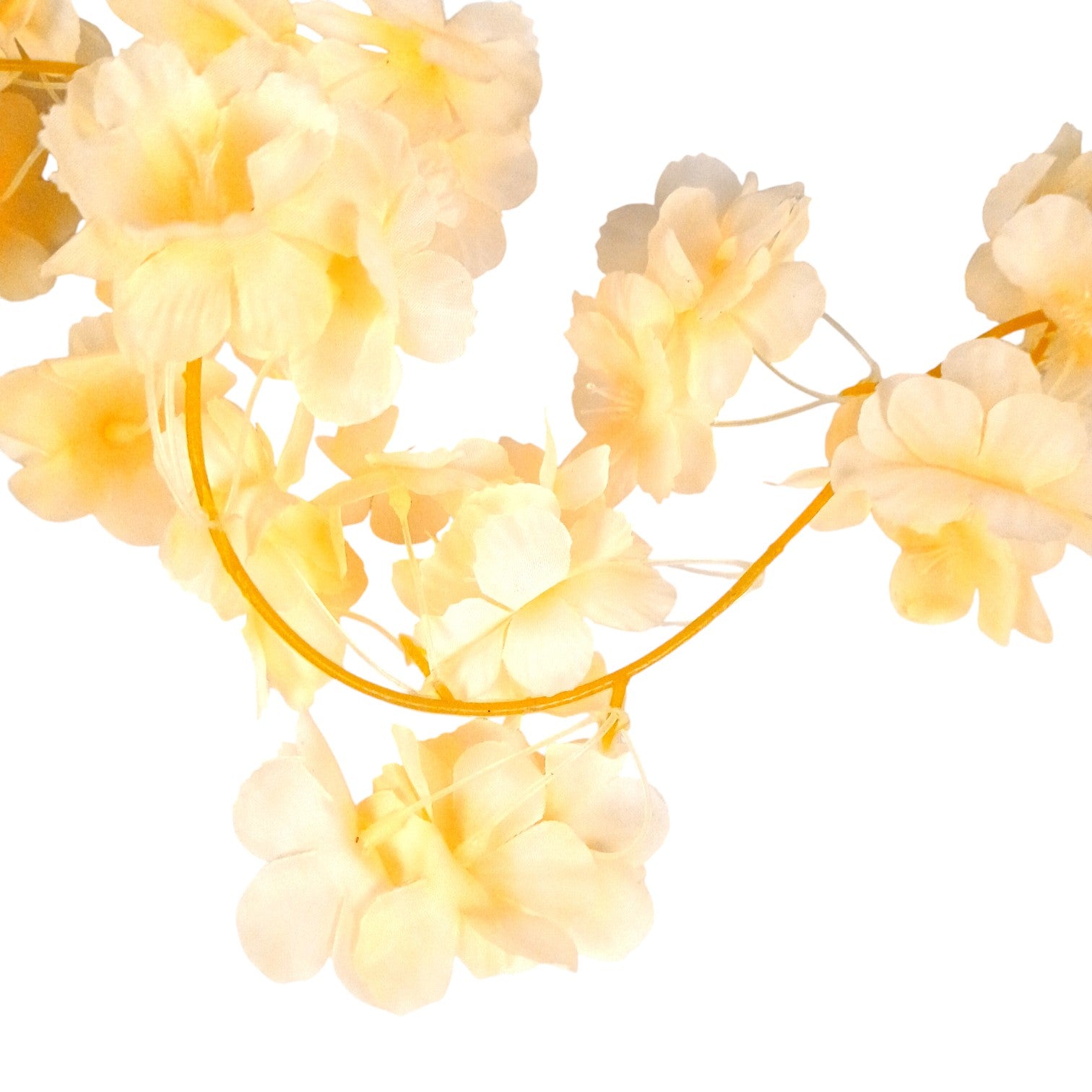 Artificial Hanging Flowers for Wall & Balcony | Faux Decorative Flower Bunch with Vine & Leaf | Perfect for Home Decor, Festive Styling & Housewarming Gifts - 68 Inch - Apkamart #Color_Cream