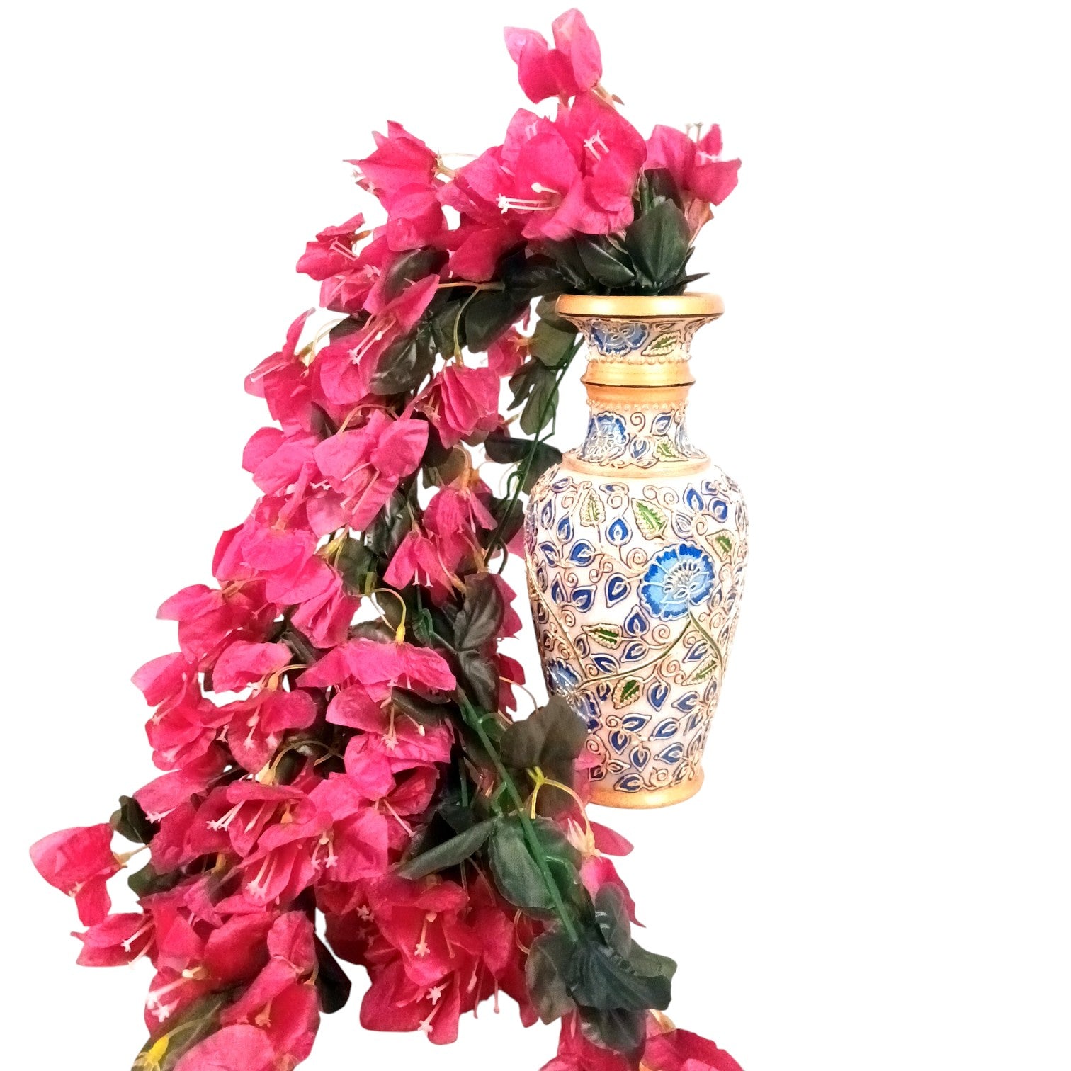 Artificial Hanging Flower for Home Decor | Hanging Flower | Decorative Wall Hanging Floral Bunch for Balcony, Garden & Living Room - 27 Inch - Apkamart #Color_Pink