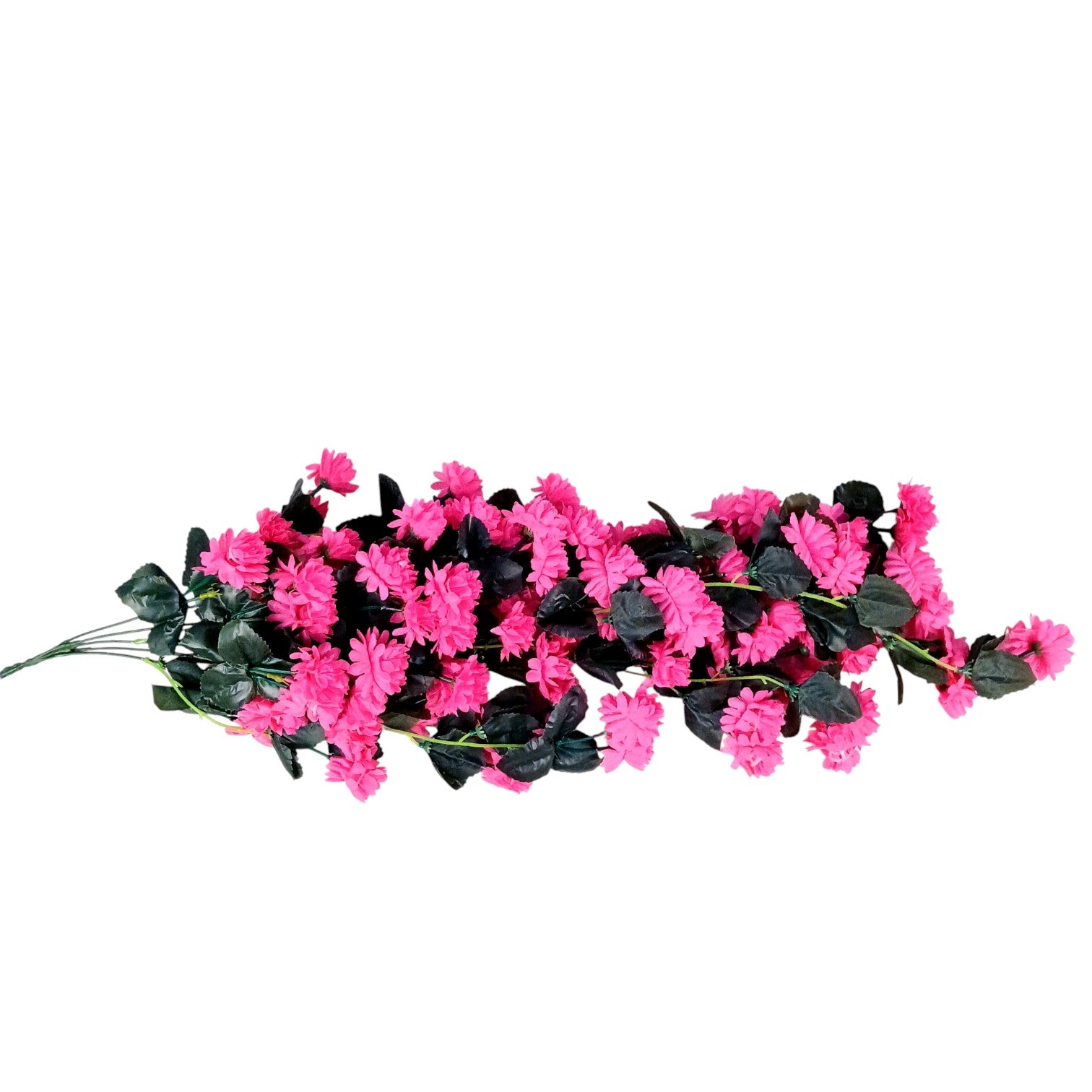 Hanging Bunch of Flowers | Faux Flower Vine with Leaves | Decorative Artificial Flower for Balcony, Living Room, Home Decor & Festive Diwali Decoration - 30 Inch - Apkamart #Color_Pink