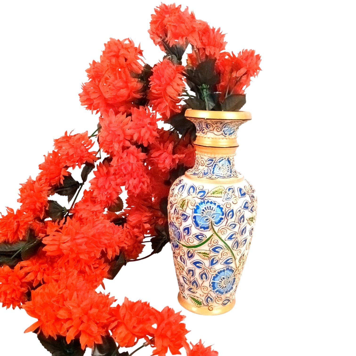 Artificial Hanging Flower for Home Decor | Decorative Wall Hanging | Balcony Garden Indoor Outdoor Decorative Hanging Plant for Living Room Bedroom Office - 37 Inch - Apkamart #Color_Red