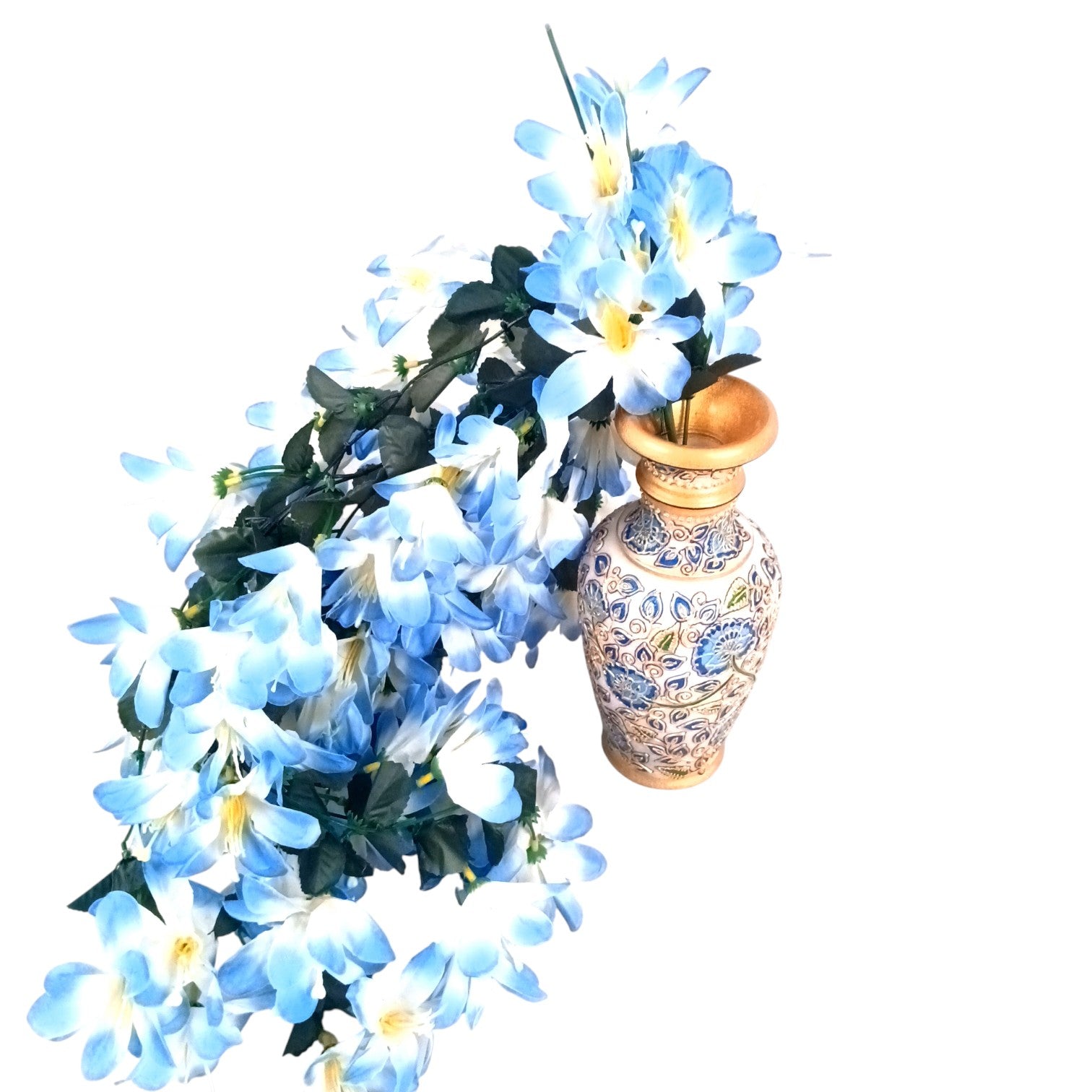 Artificial Hanging Flowers for Decoration | Flower Bunch for Wall, Door, Balcony | Decorative Hanging for Home Décor, Diwali Decoration & Gifting - 27 Inch - Apkamart #Color_Blue