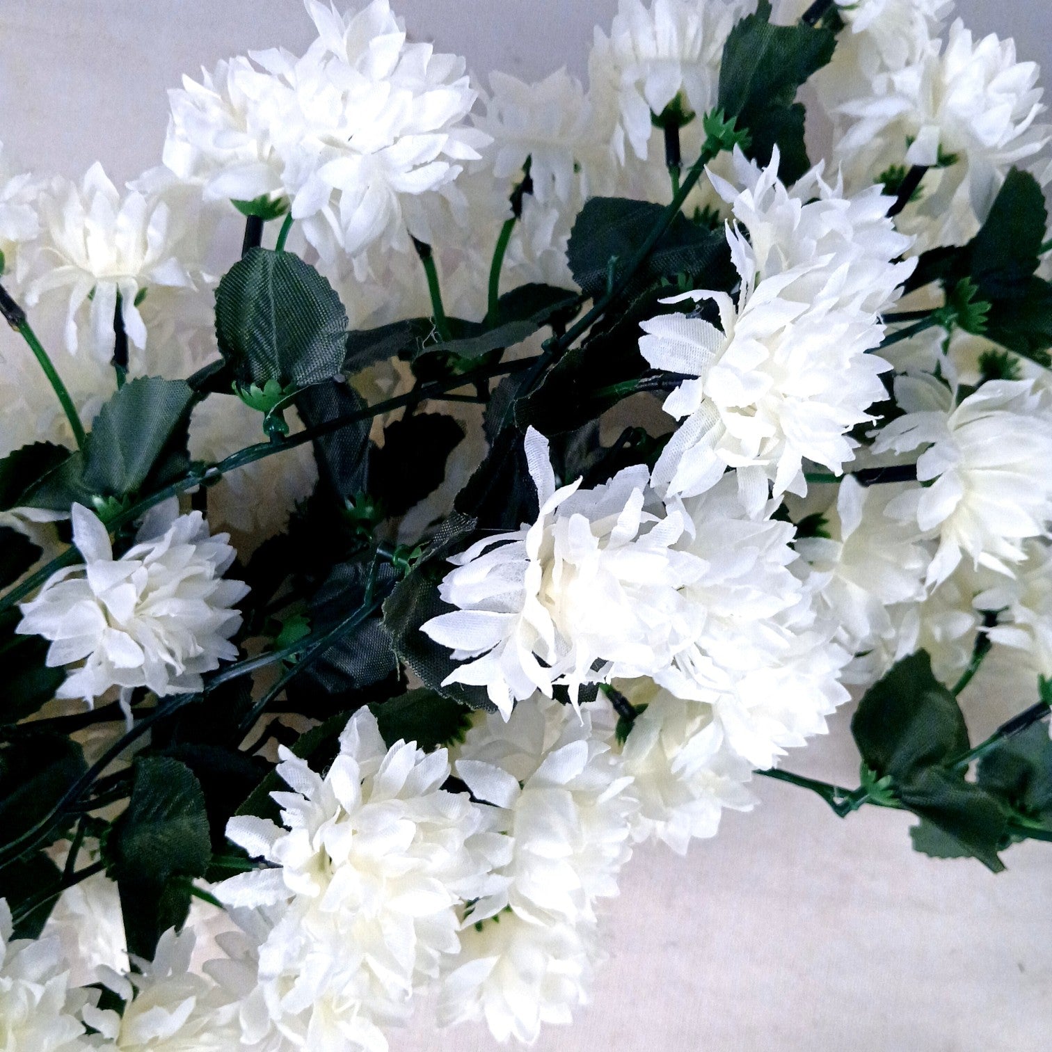 Artificial Hanging Flower for Home Decor | Decorative Wall Hanging | Balcony Garden Indoor Outdoor Decorative Hanging Plant for Living Room Bedroom Office - 37 Inch - Apkamart #Color_White