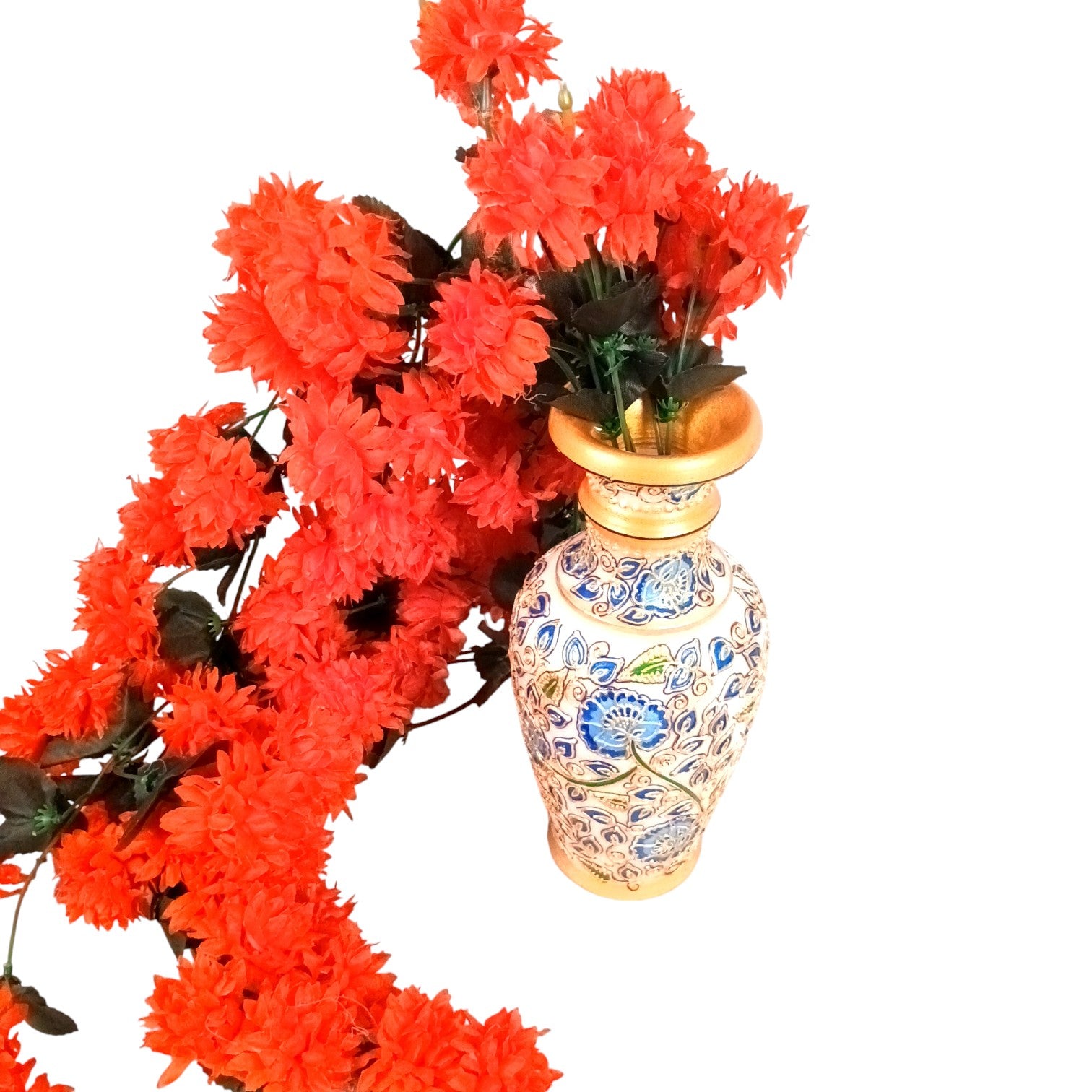 Artificial Hanging Flower for Home Decor | Decorative Wall Hanging | Balcony Garden Indoor Outdoor Decorative Hanging Plant for Living Room Bedroom Office - 37 Inch - Apkamart #Color_Red