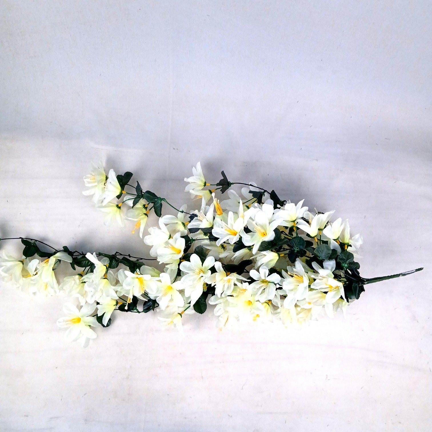 Artificial Hanging Flower for Home Decor | Realistic Hanging Flower | Decorative Wall Hanging Floral Bunch for Festive Decor, Home Decor, Balcony, Living Room - 34 Inch - Apkamart #Color_White