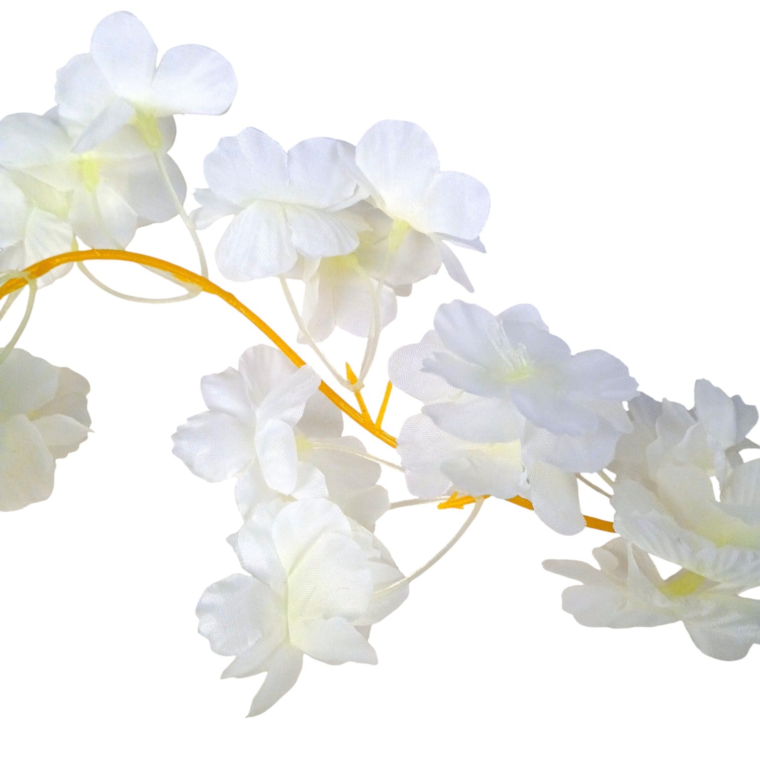 Decorative Hanging Flower Bunch | Faux Artificial Flowers with Vine & Leaf for Balcony, Wall & Office | Long-Lasting Flowers for Diwali & Festive Decoration - 68 Inch - Apkamart #Color_White