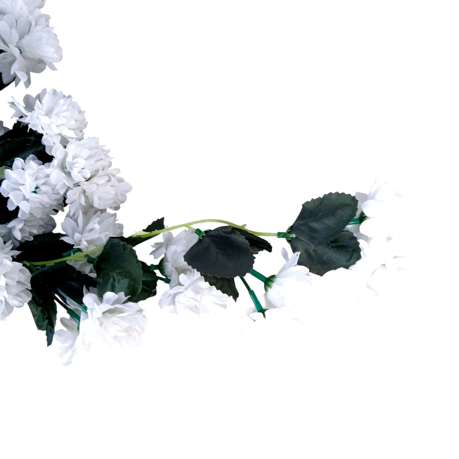 Hanging Bunch of Flowers | Faux Flower Vine with Leaves | Decorative Artificial Flower for Balcony, Living Room, Home Decor & Festive Diwali Decoration - 30 Inch - Apkamart #Color_White