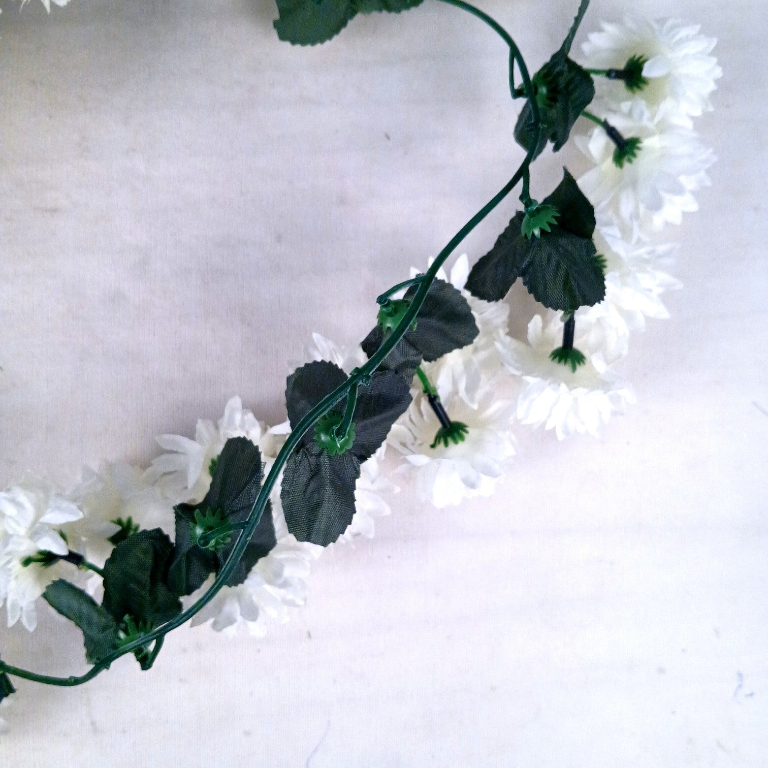 Artificial Hanging Flower for Home Decor | Decorative Wall Hanging | Balcony Garden Indoor Outdoor Decorative Hanging Plant for Living Room Bedroom Office - 37 Inch - Apkamart #Color_White