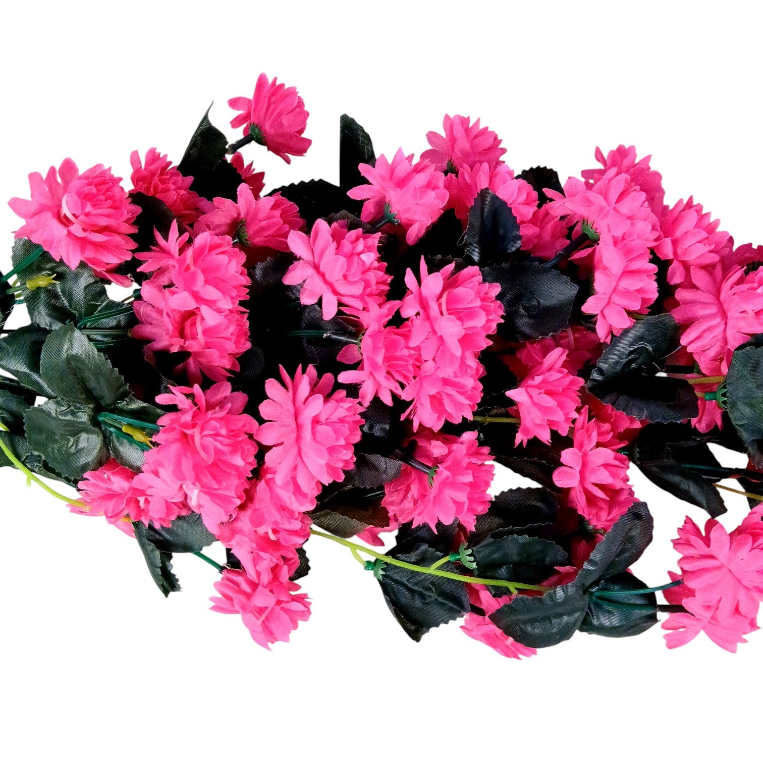 Hanging Bunch of Flowers | Faux Flower Vine with Leaves | Decorative Artificial Flower for Balcony, Living Room, Home Decor & Festive Diwali Decoration - 30 Inch - Apkamart #Color_Pink