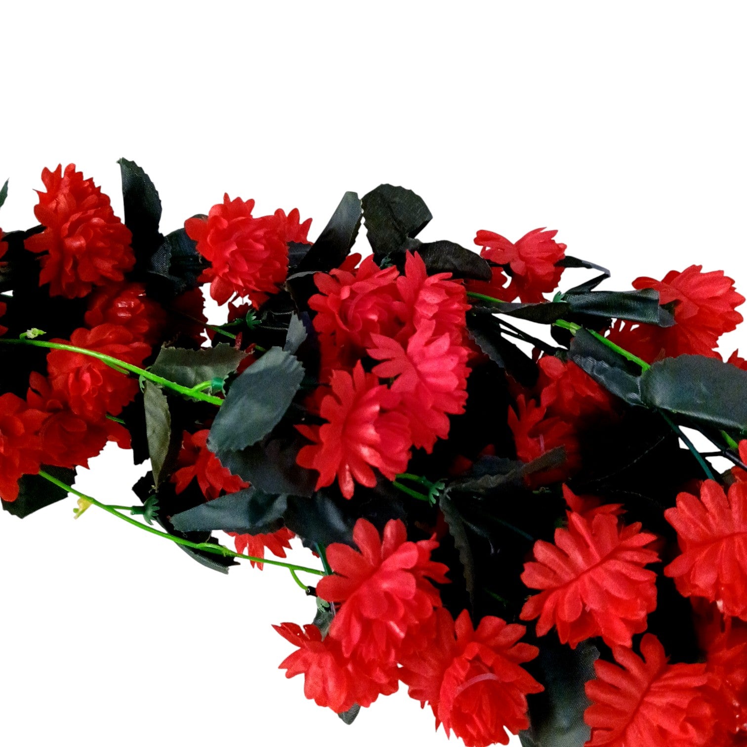 Artificial Hanging Flower Bunch | Faux Vine Flower Arrangement for Balcony, Living Room, Flower Pots & Stands | Artificial Leaf & Flower Bunch for Home Decor - 30 Inch - Apkamart #Color_Red
