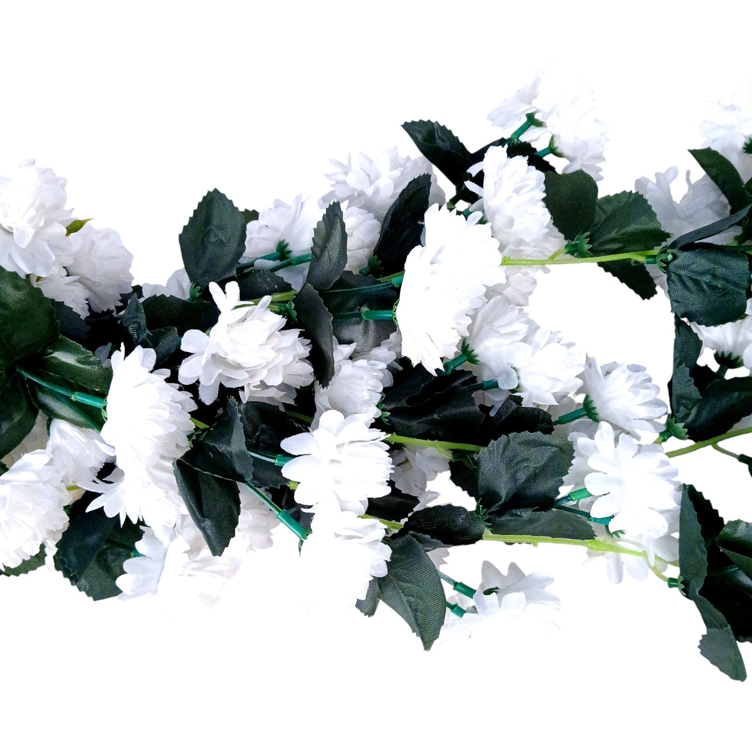 Hanging Bunch of Flowers | Faux Flower Vine with Leaves | Decorative Artificial Flower for Balcony, Living Room, Home Decor & Festive Diwali Decoration - 30 Inch - Apkamart #Color_White