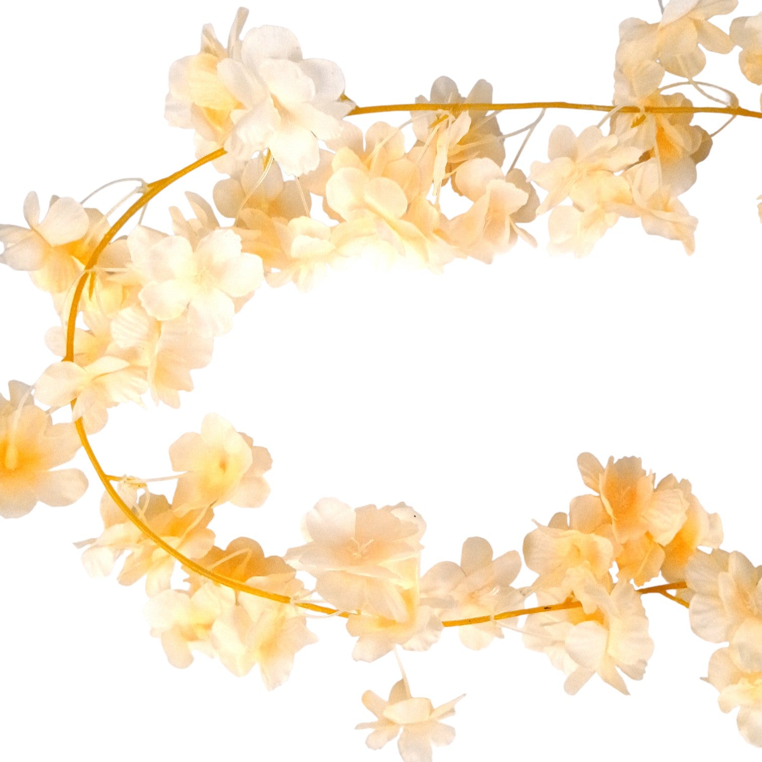 Artificial Hanging Flowers for Wall & Balcony | Faux Decorative Flower Bunch with Vine & Leaf | Perfect for Home Decor, Festive Styling & Housewarming Gifts - 68 Inch - Apkamart #Color_Cream