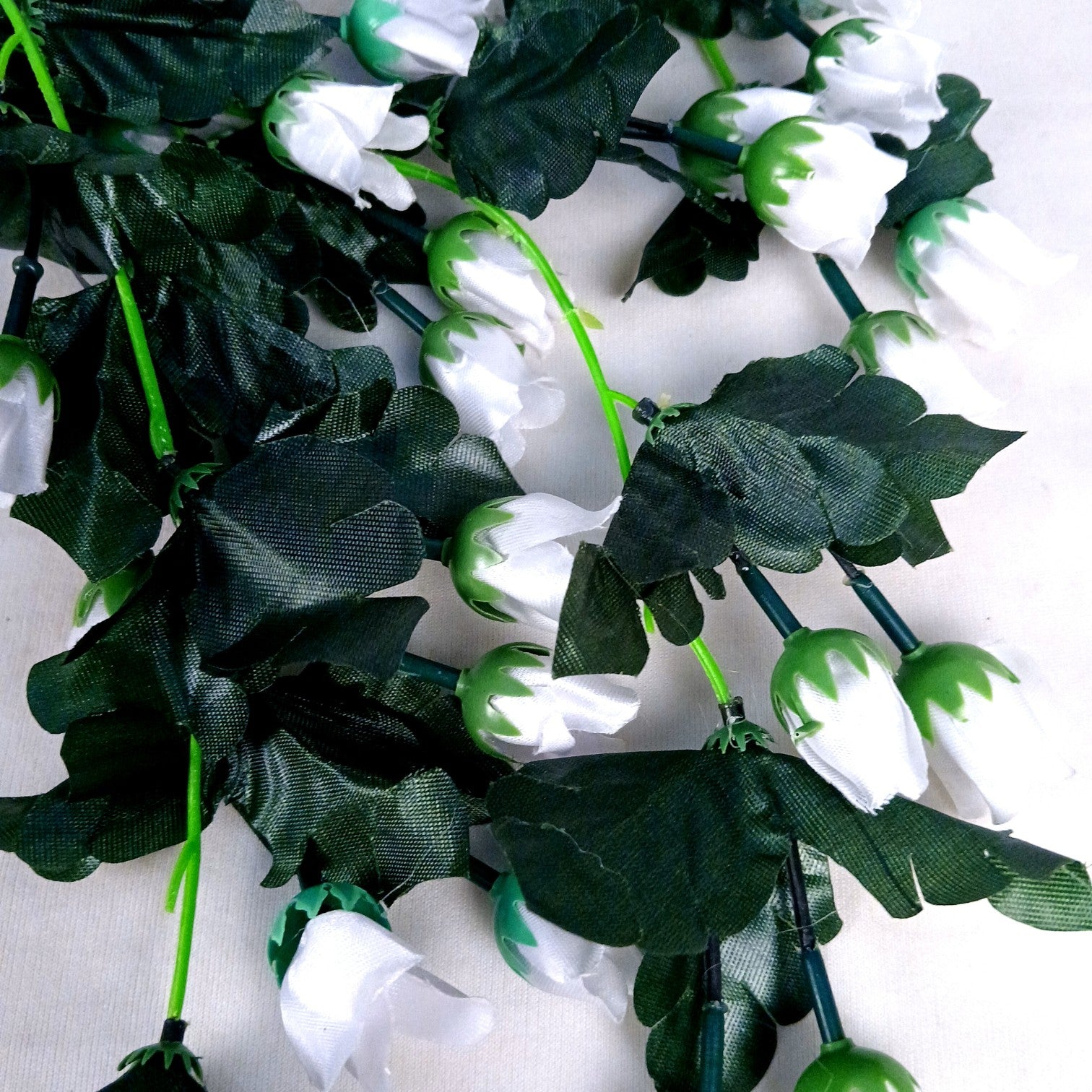 Artificial Hanging Flower for Home Decor | Realistic Hangings for Diwali Decor| Decorative Wall Hanging for Balcony, Garden, Living Room & Office - 31 Inch - Apkamart #Color_White