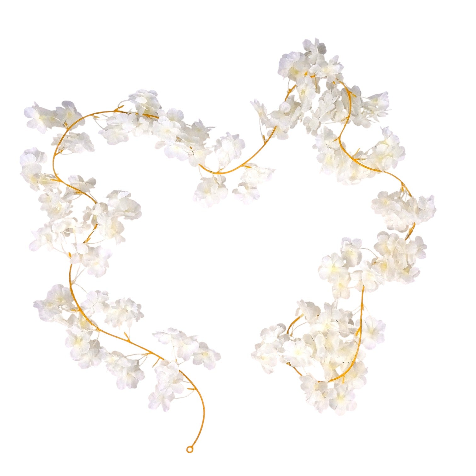 Decorative Hanging Flower Bunch | Faux Artificial Flowers with Vine & Leaf for Balcony, Wall & Office | Long-Lasting Flowers for Diwali & Festive Decoration - 68 Inch - Apkamart #Color_White